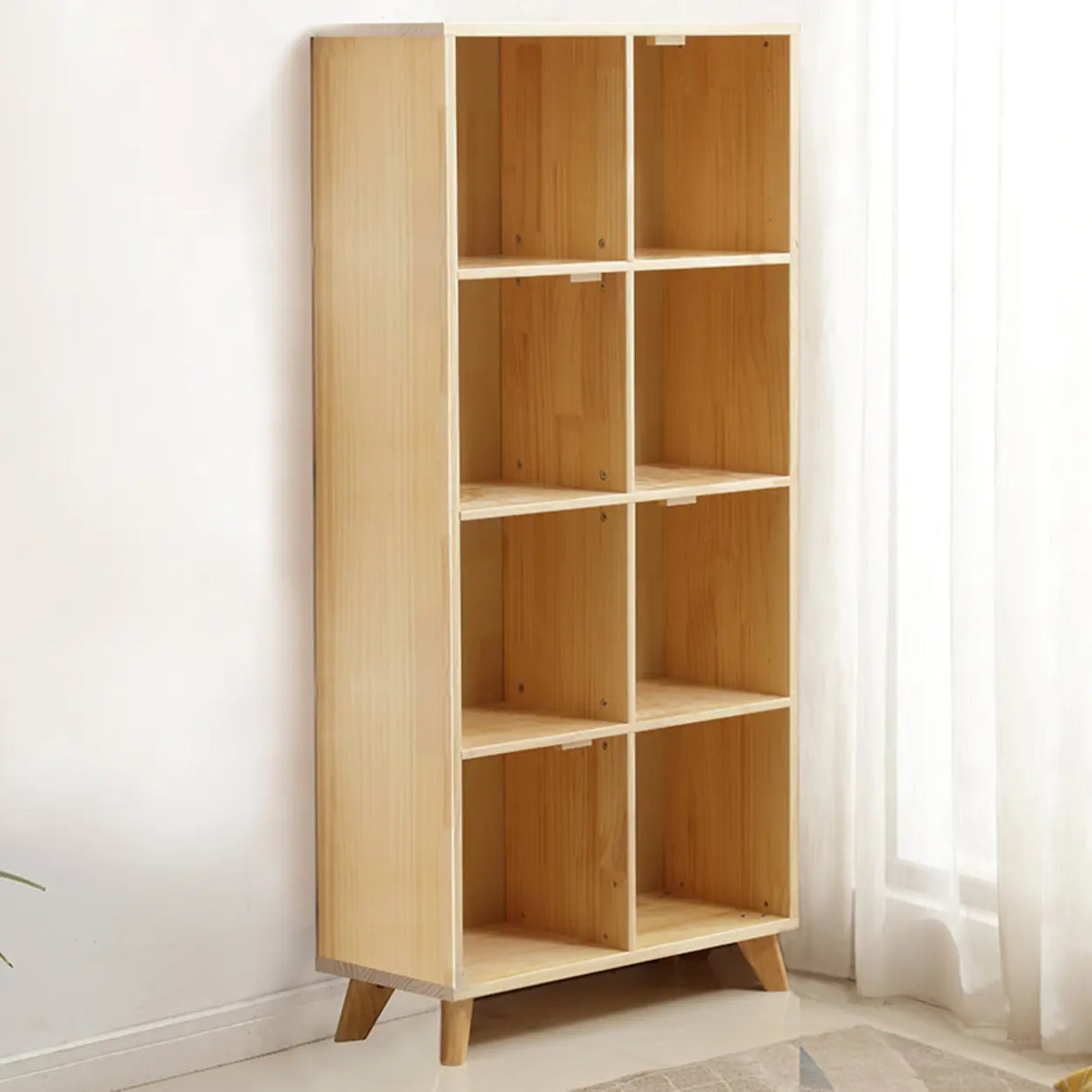 Modern Nordic Modular Solid Wood Storage Bookcases Image - 4