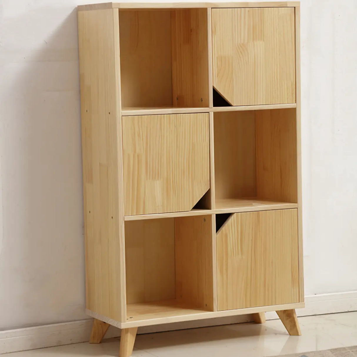 Modern Nordic Modular Solid Wood Storage Bookcases Image - 8