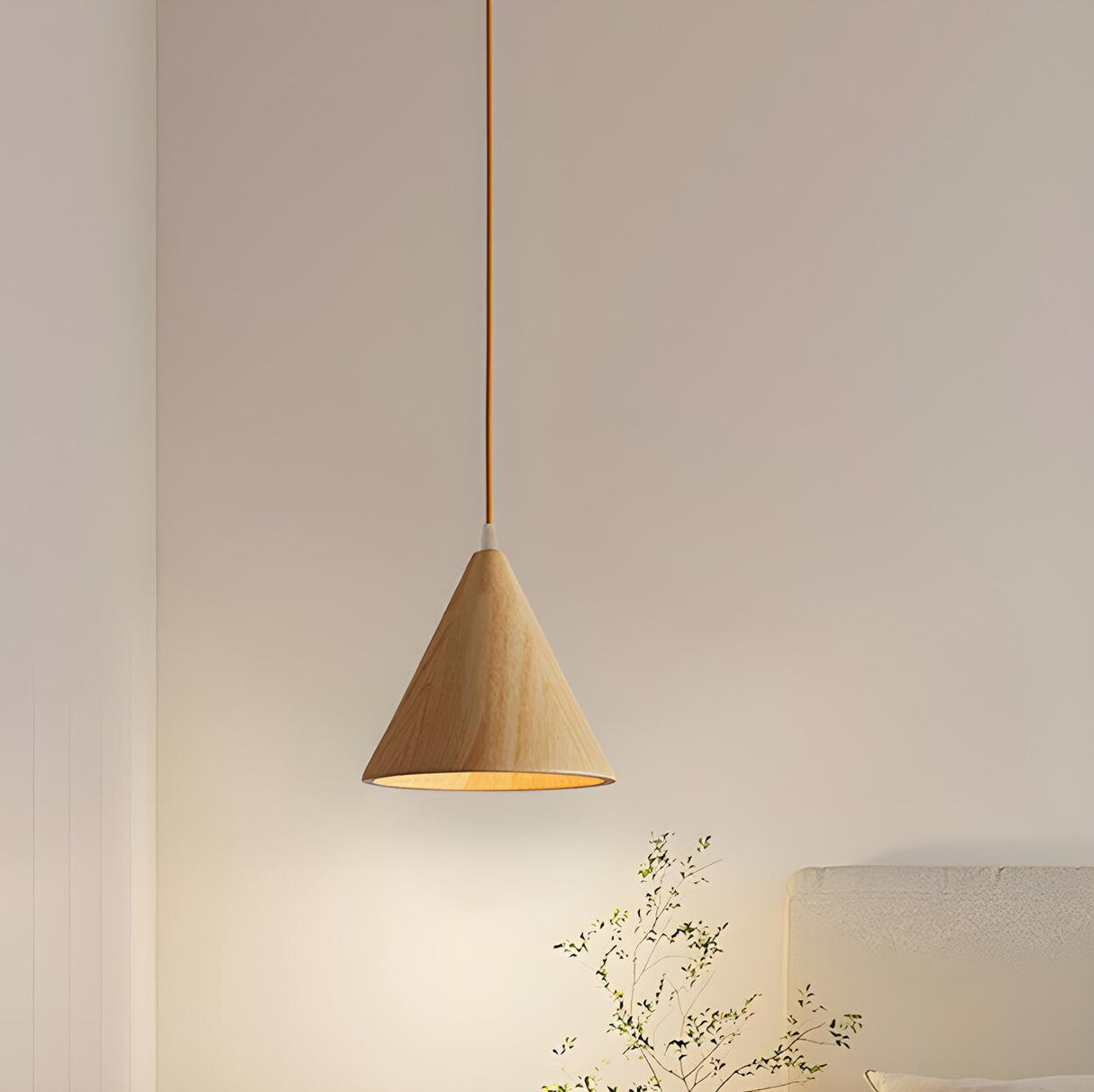 Modern Nordic Solid Wood Cone LinearPendant Light Image - 4
