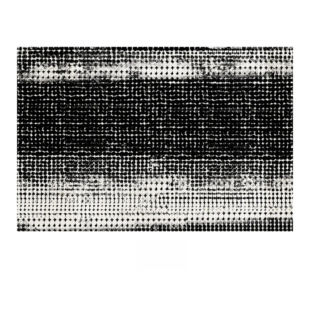 Modern Ombre Polka Dot Microfibre Black Area Rug Image - 6