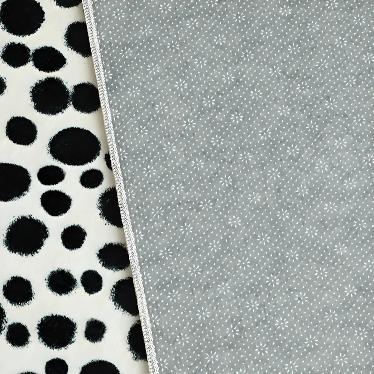 Modern Ombre Polka Dot Microfibre Black Area Rug Image - 8