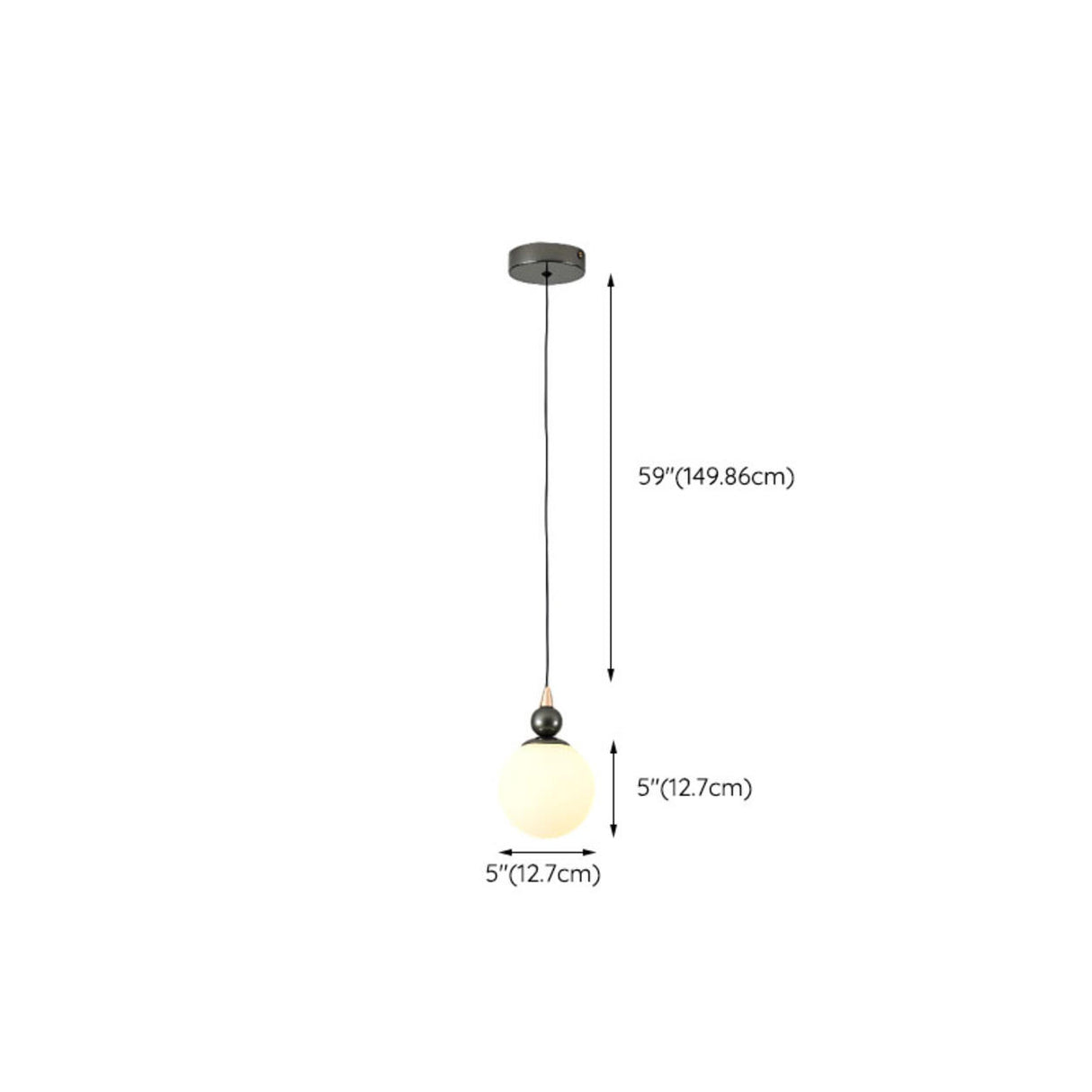 Modern Opal Glass Globe Pendant Light Bedroom