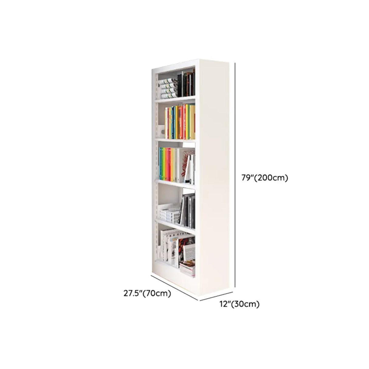 Modern Open Back Rectangular White Steel Bookshelf Image - 18