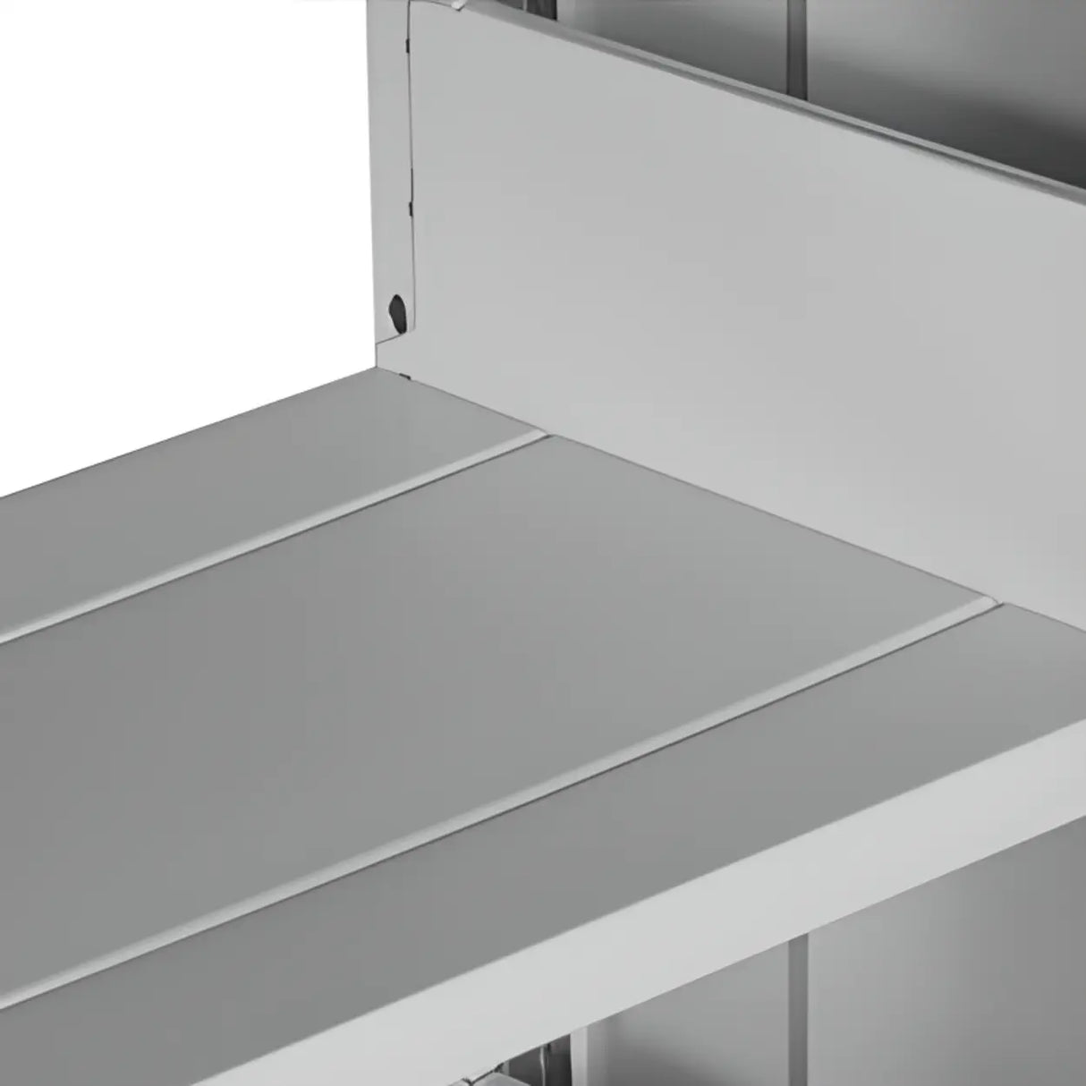 Modern Open Back Rectangular White Steel Bookshelf Image - 6