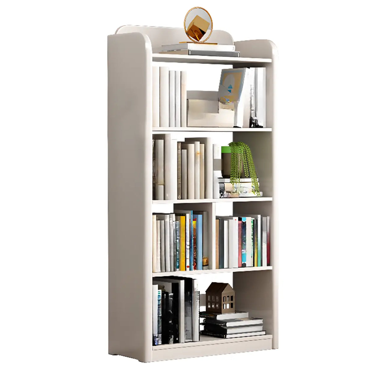 Modern Open Back Vertical Wooden Storage Bookshelf Image - 11
