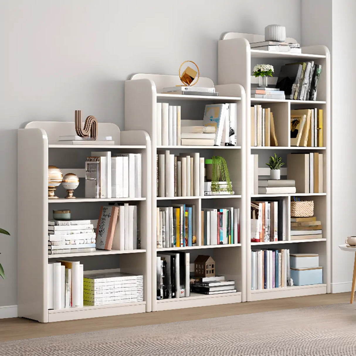 Modern Open Back Vertical Wooden Storage Bookshelf Image - 14