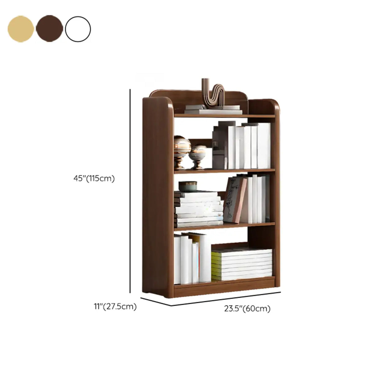 Modern Open Back Vertical Wooden Storage Bookshelf