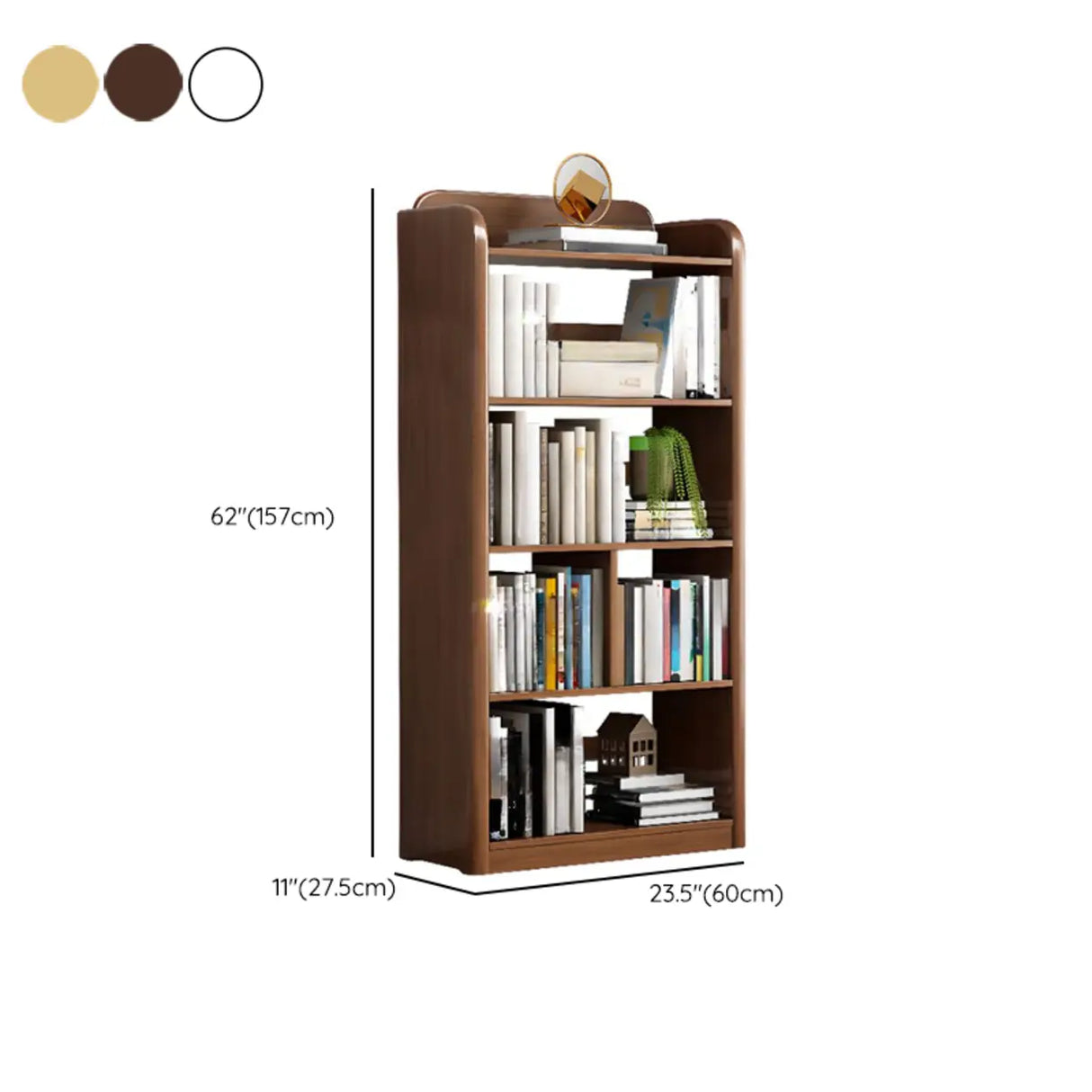 Modern Open Back Vertical Wooden Storage Bookshelf Image - 20