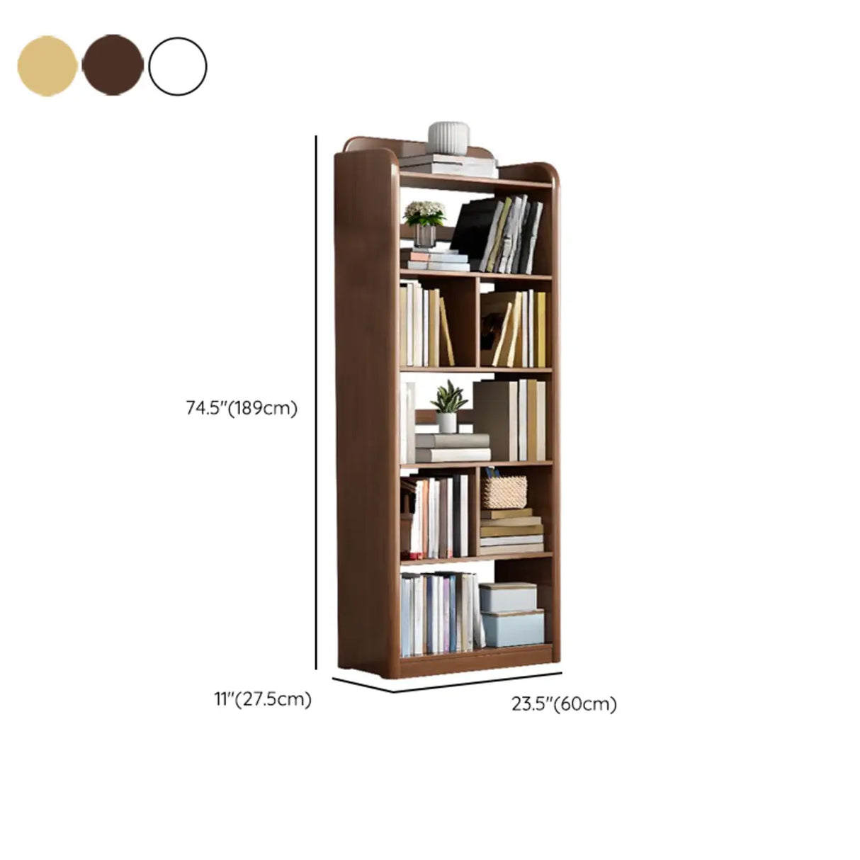 Modern Open Back Vertical Wooden Storage Bookshelf Image - 21