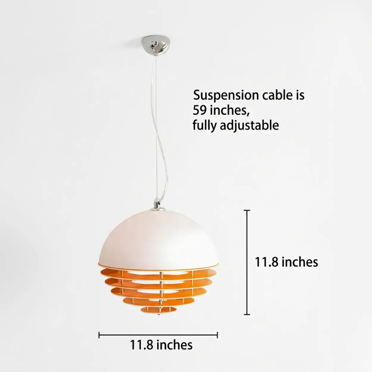 Modern Orange 3-Light Pendant Light with Layered Glass Shade Image - 9