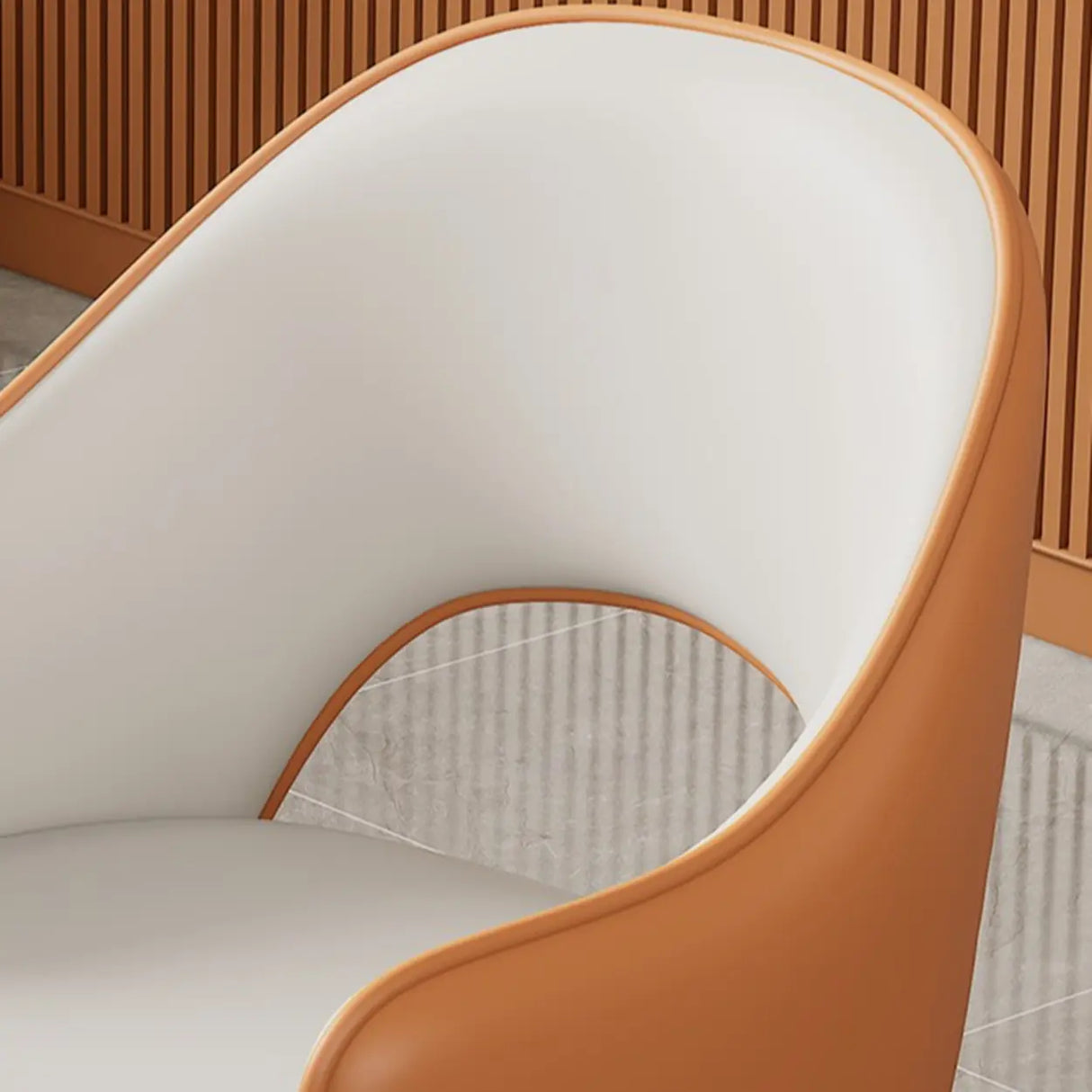 Modern Orange Arm Dining Chair with Upholstered Seat Image - 11