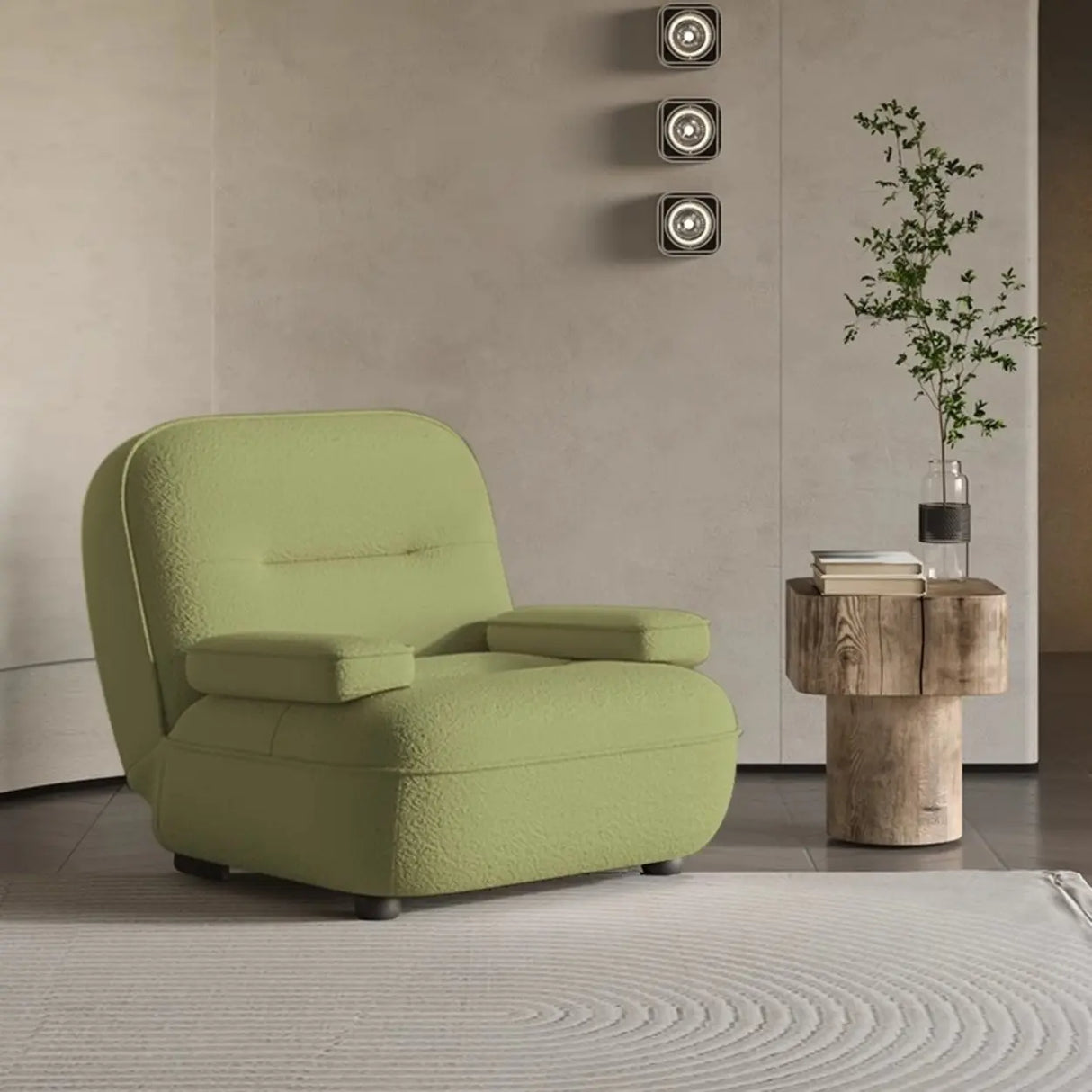 Modern Orange Leather Reclining Accent Chair With Arms Image - 3