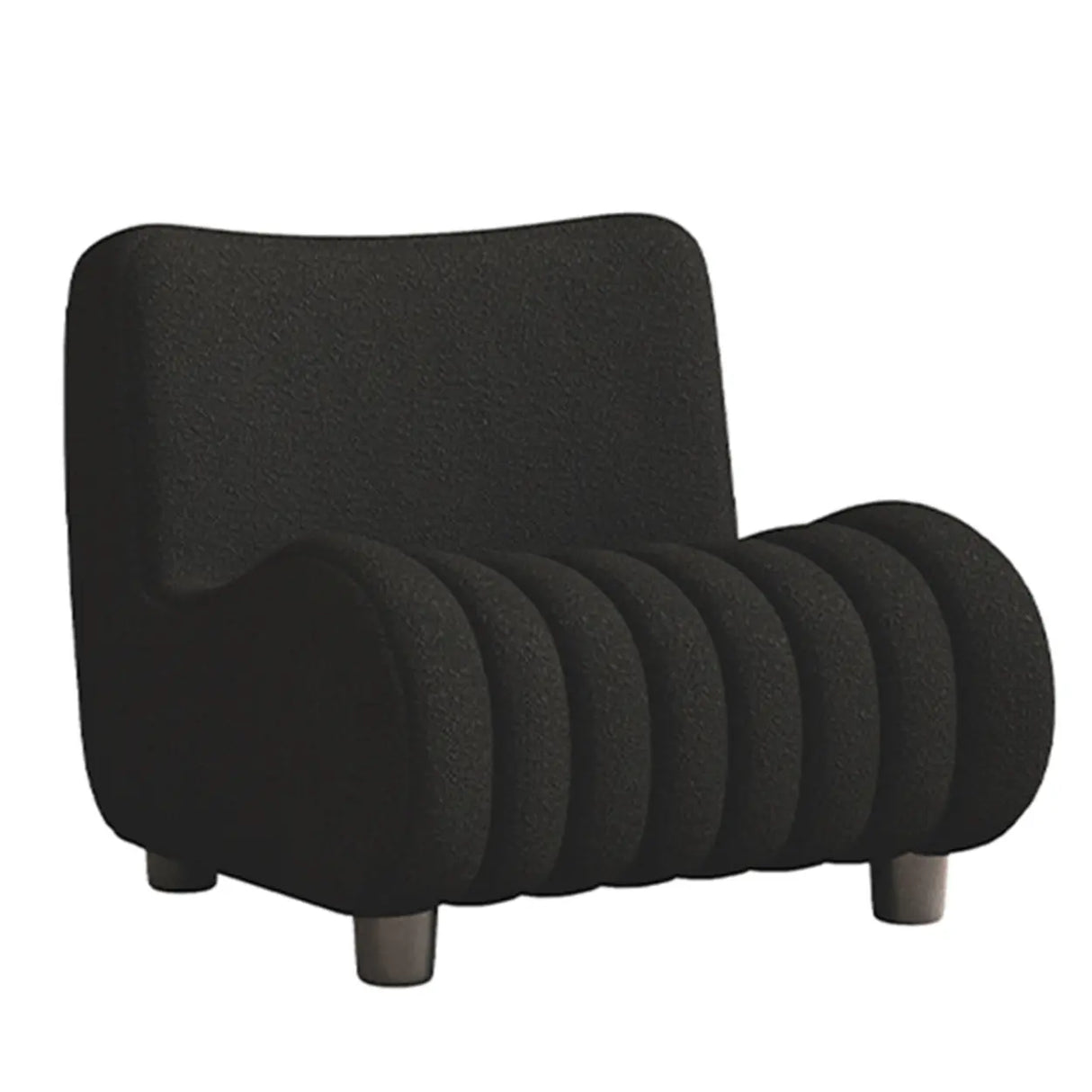 Modern Orange Sherpa Upholstery Lounge Accent Chair Image - 2