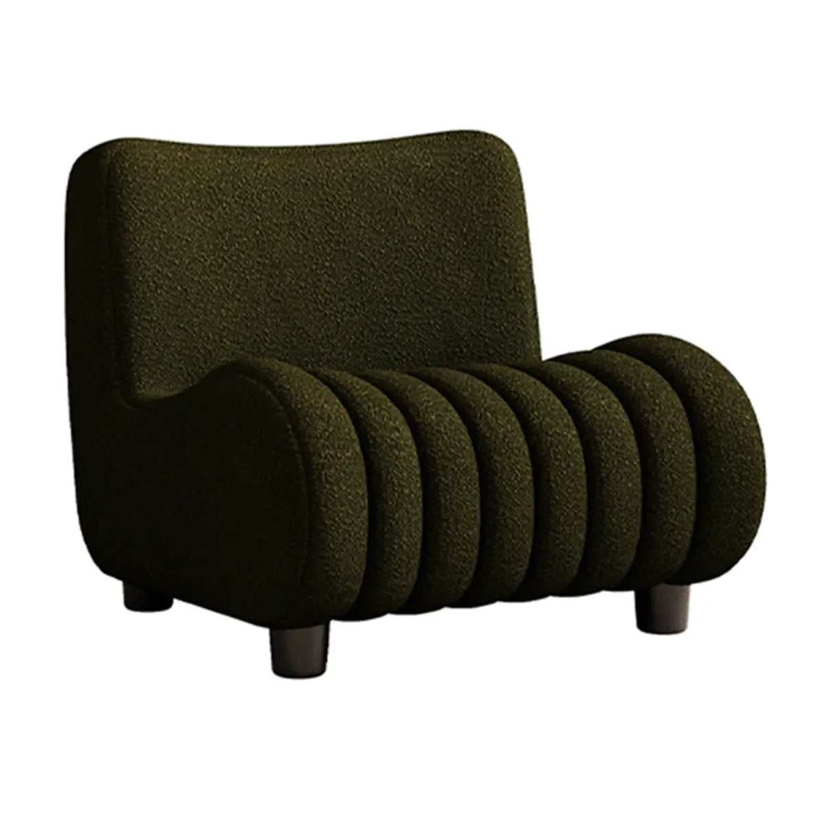 Modern Orange Sherpa Upholstery Lounge Accent Chair Image - 4