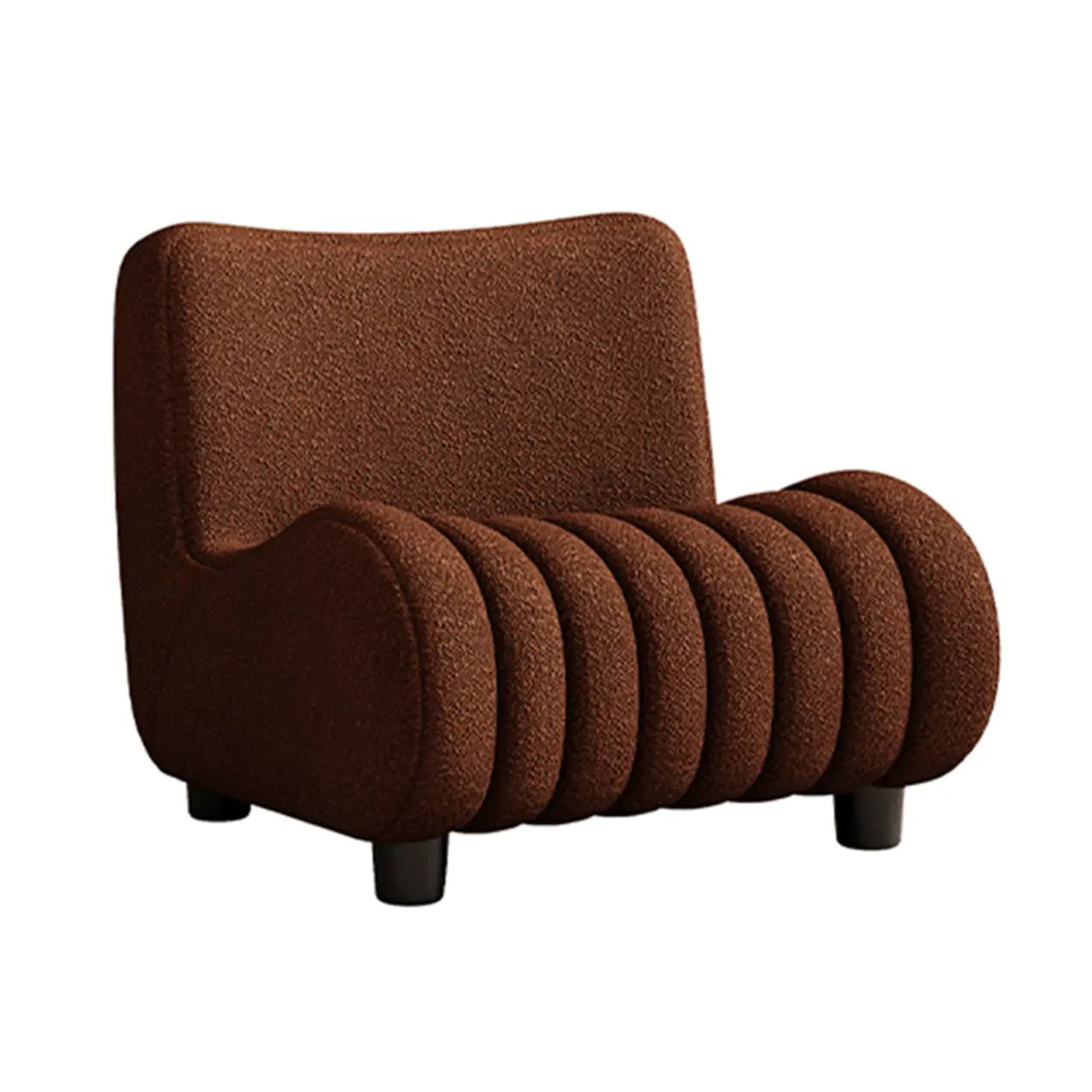 Modern Orange Sherpa Upholstery Lounge Accent Chair Image - 6