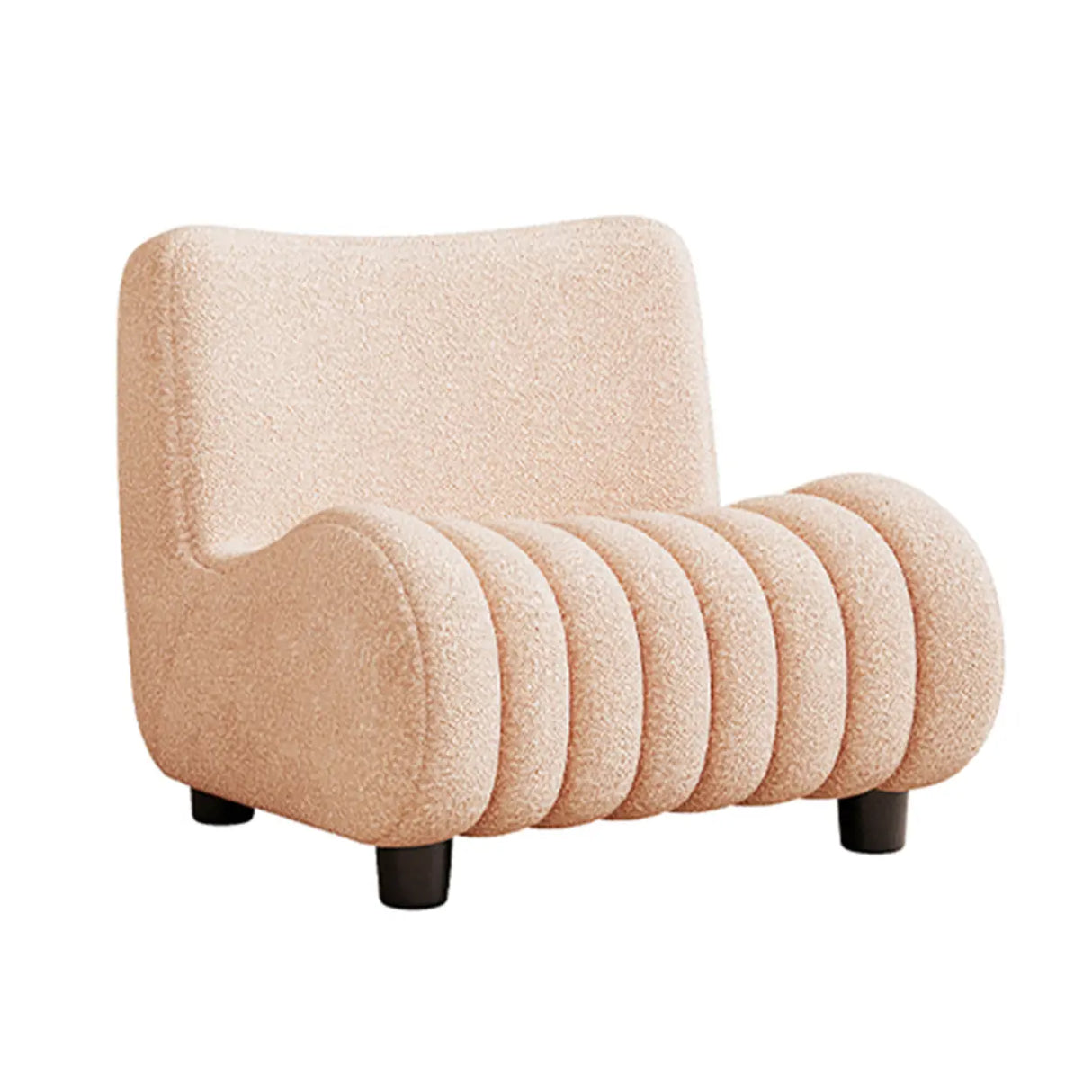 Modern Orange Sherpa Upholstery Lounge Accent Chair Image - 7