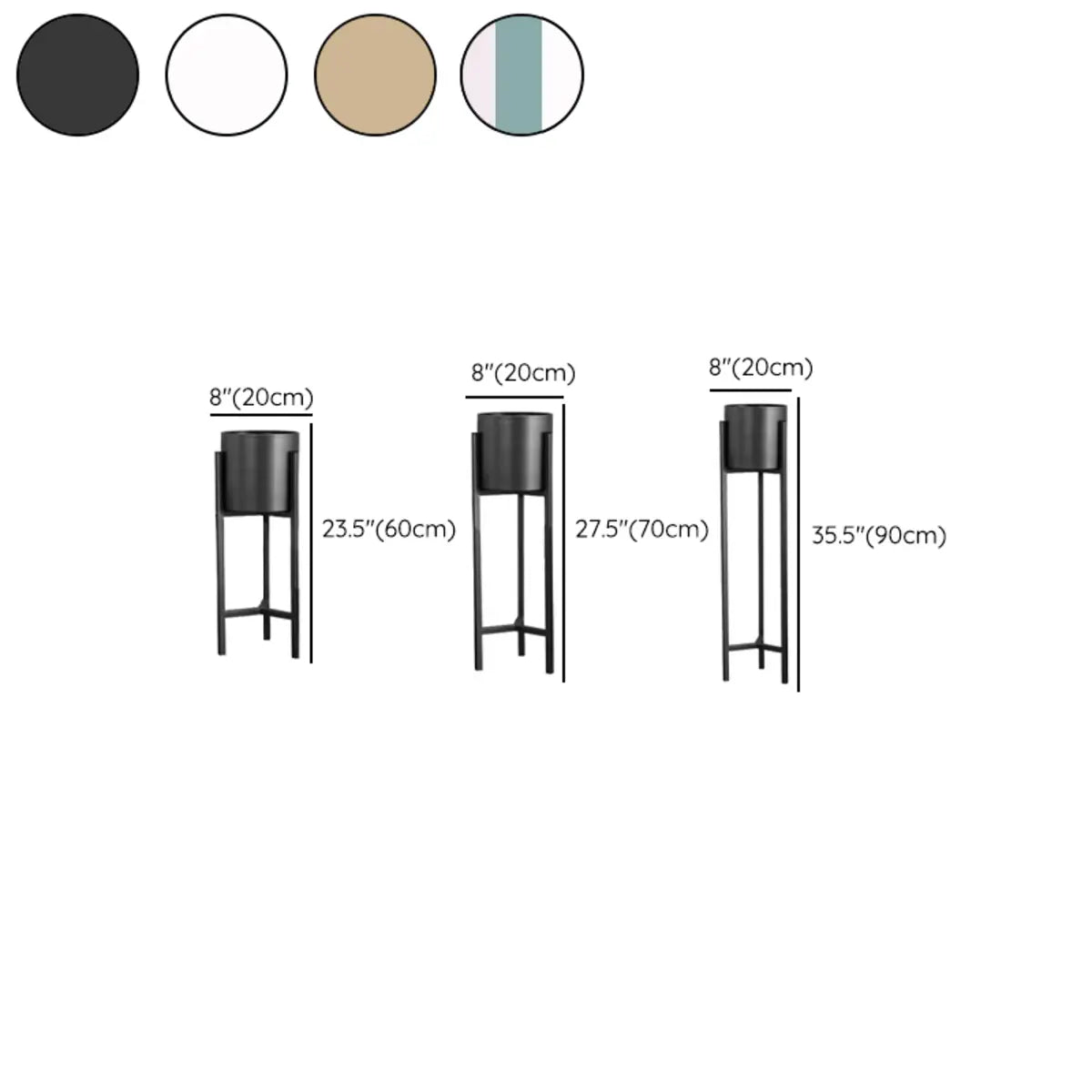 Modern Orbicular Metal Base Floor Plant Stand Gold Image - 17