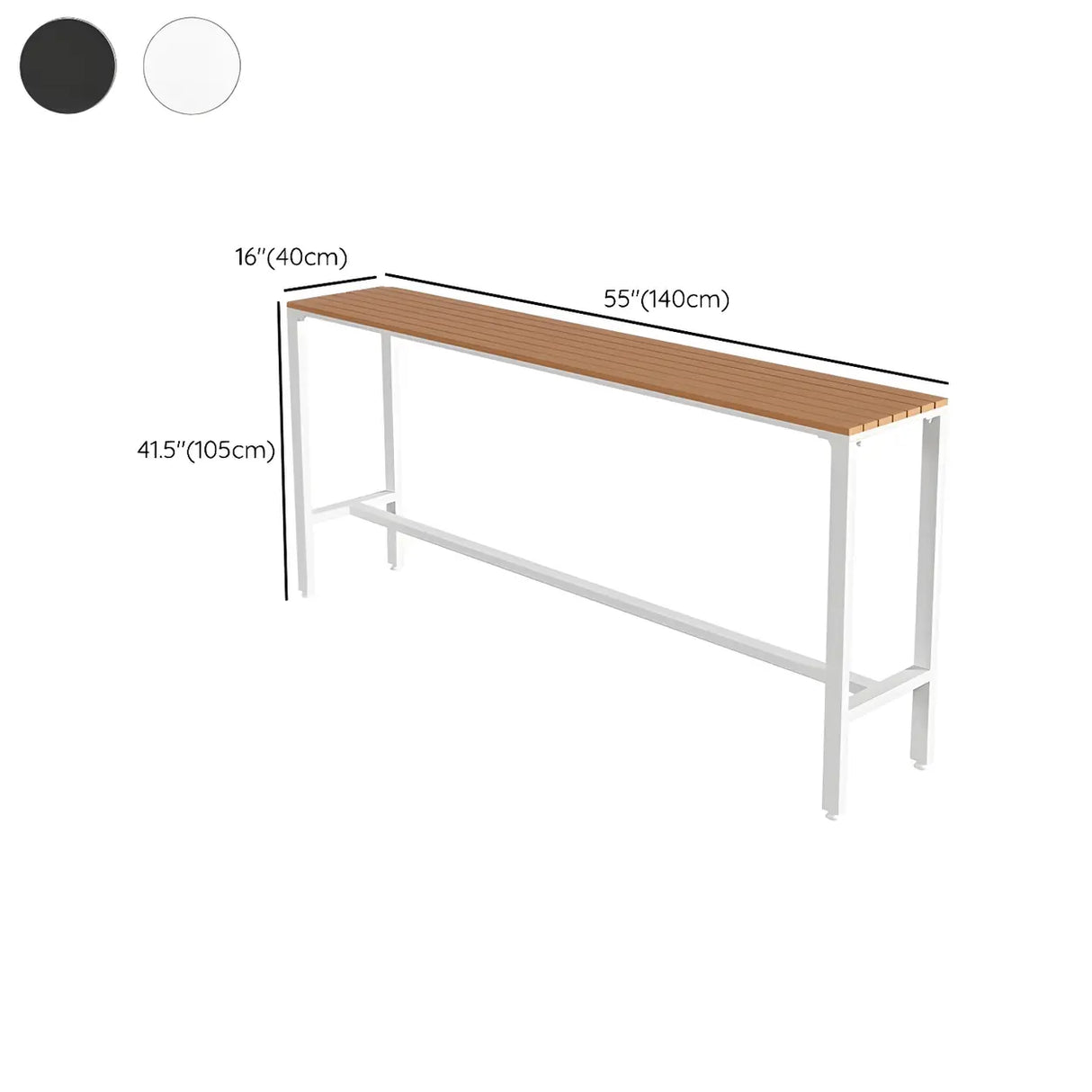 Modern Outdoor Counter Height Bar Table with Footrest Image - 14