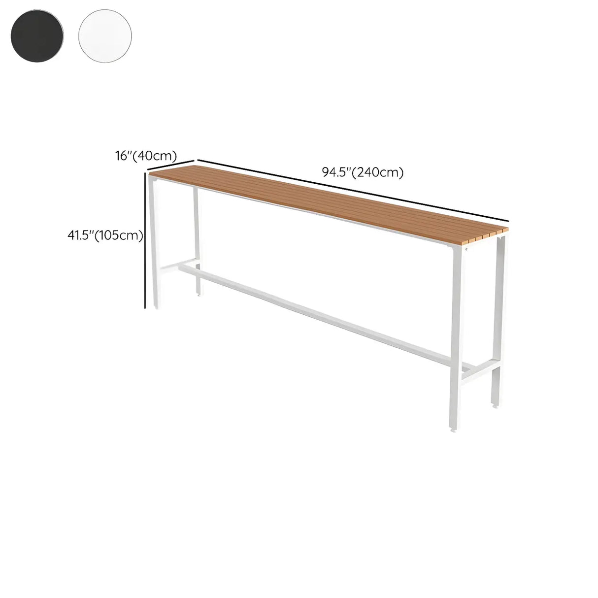 Modern Outdoor Counter Height Bar Table with Footrest Image - 19