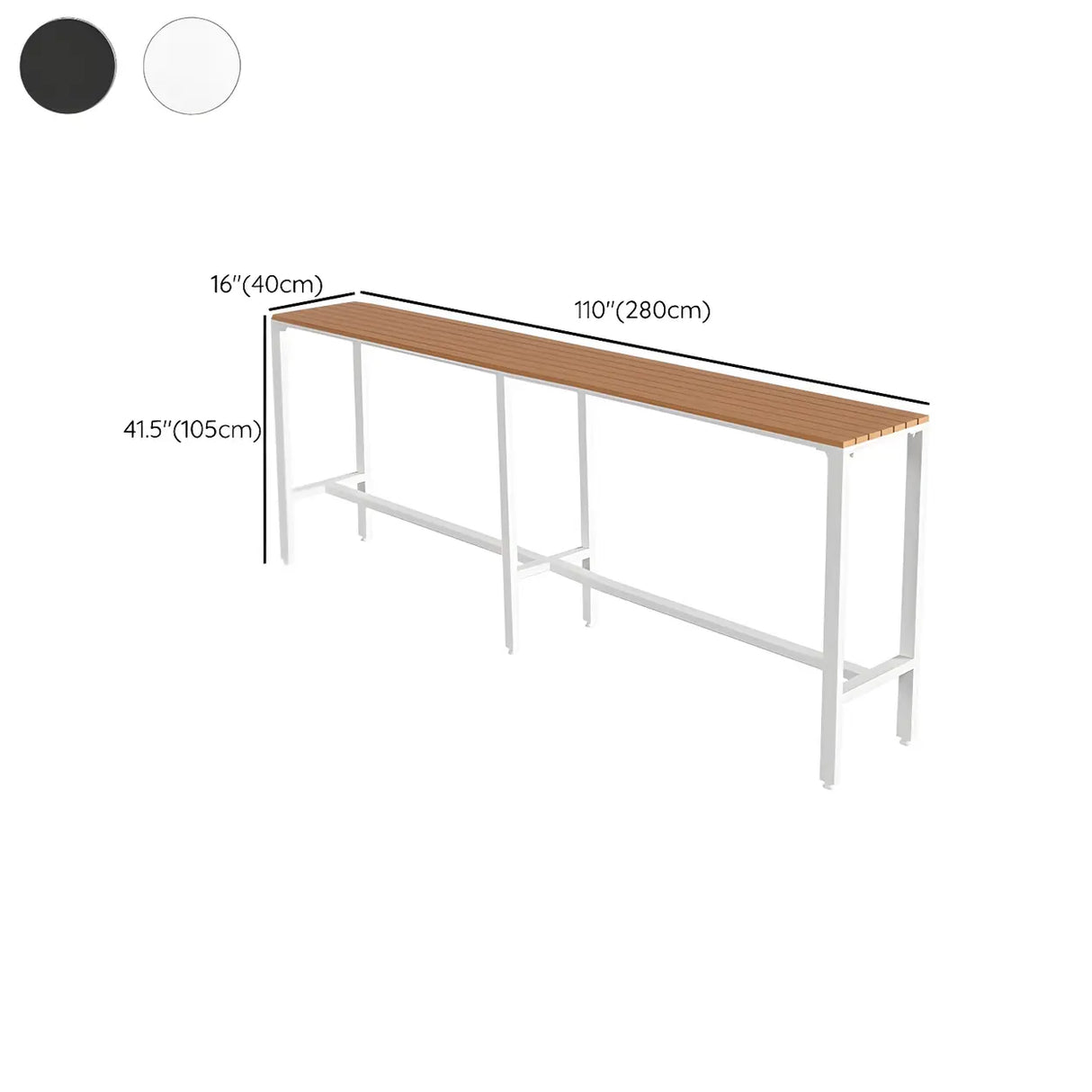 Modern Outdoor Counter Height Bar Table with Footrest Image - 21