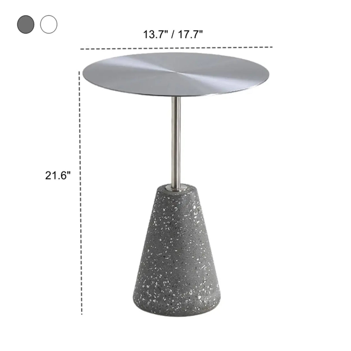 Modern Outdoor Terrazzo Round Stainless Steel Small Patio Table