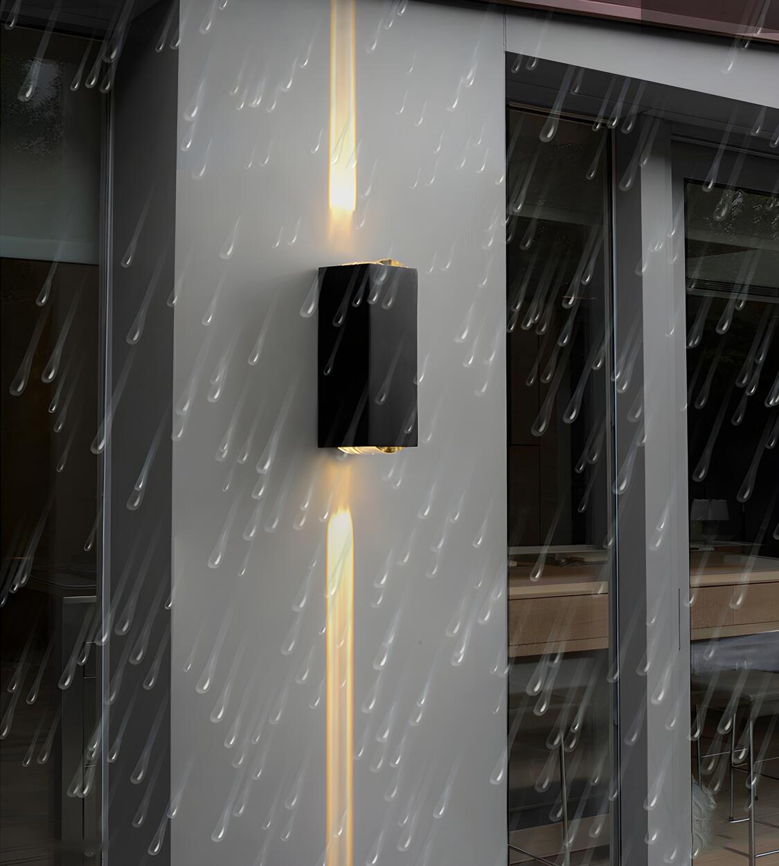 Modern Outdoor Waterproof Rectangle Up Down Wall Light Image - 19