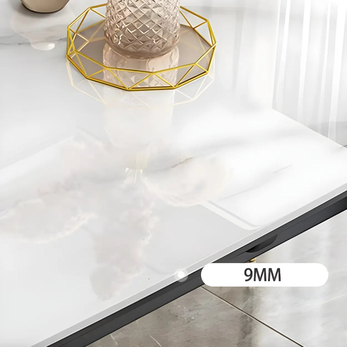 Modern Oval Marble Drop Leaf Scratch Resistant Dining Table Image - 10