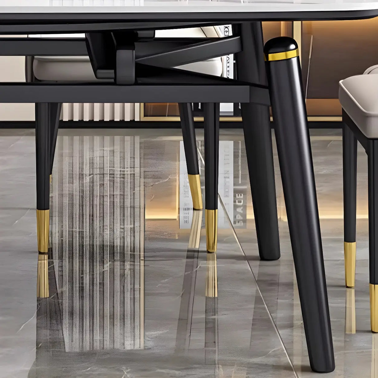 Modern Oval Marble Drop Leaf Scratch Resistant Dining Table Image - 11