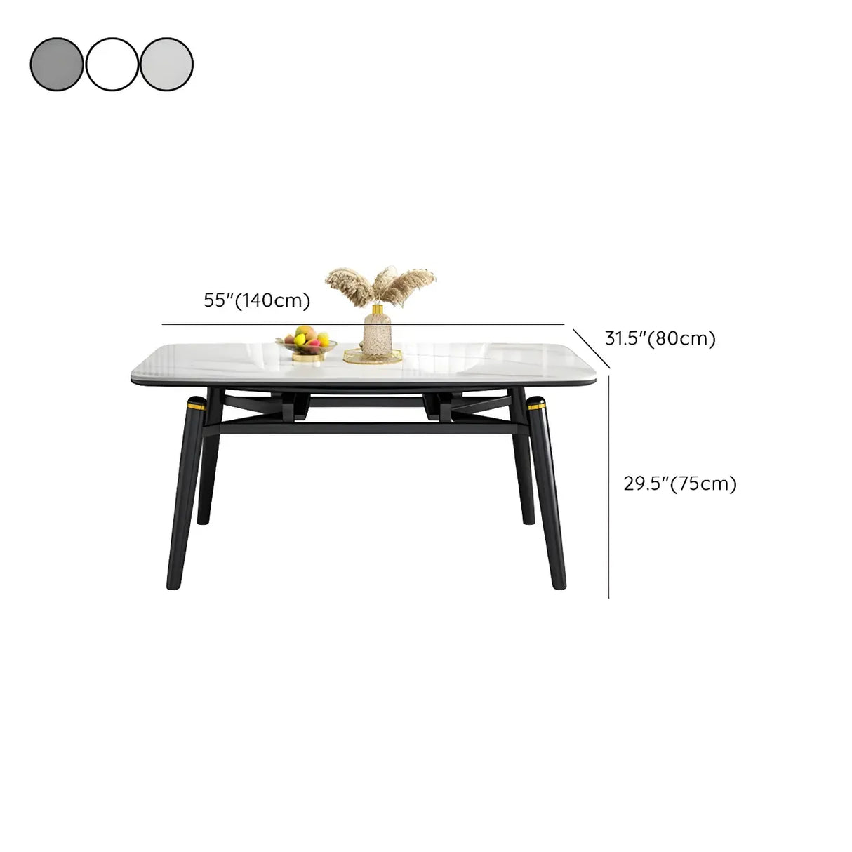 Modern Oval Marble Drop Leaf Scratch Resistant Dining Table