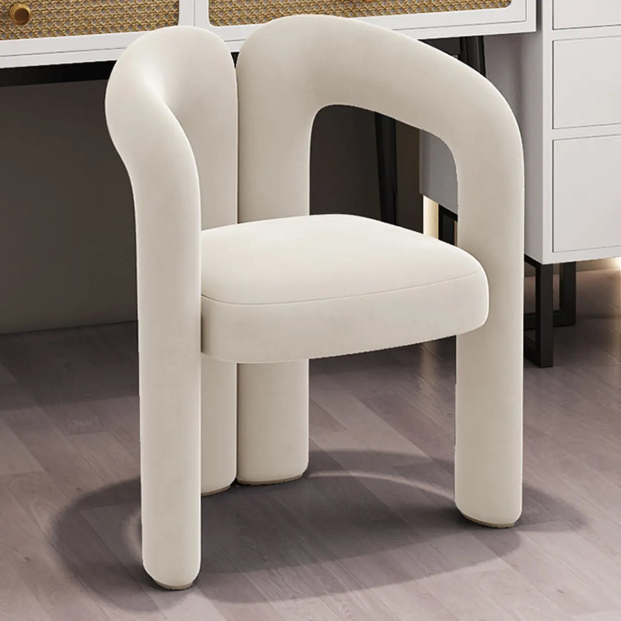 Modern Oval Timber Mirror Lights White Makeup Vanity Set Image - 13