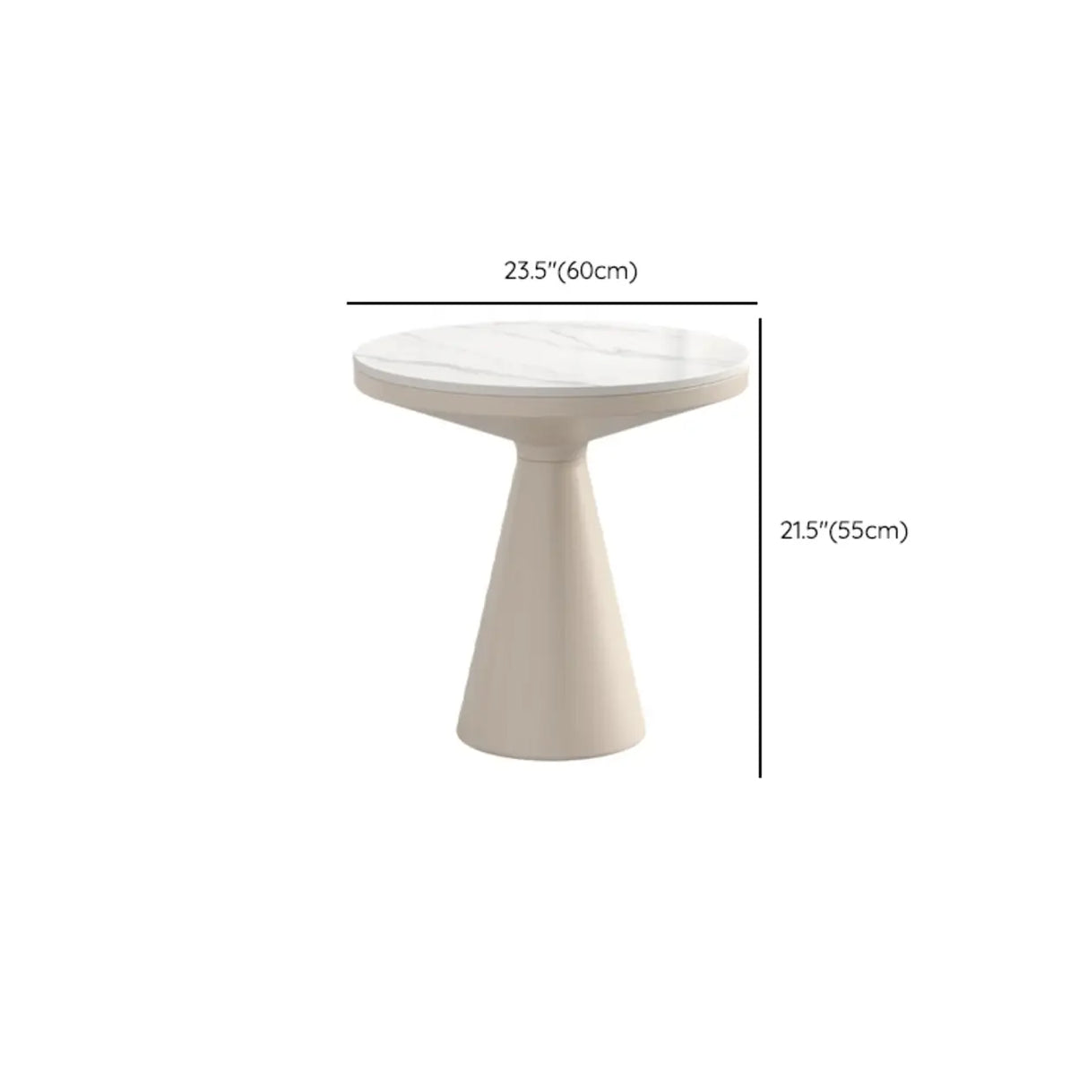 Modern Pedestal Round Sintered Stone Steel Base End Table Image - 15