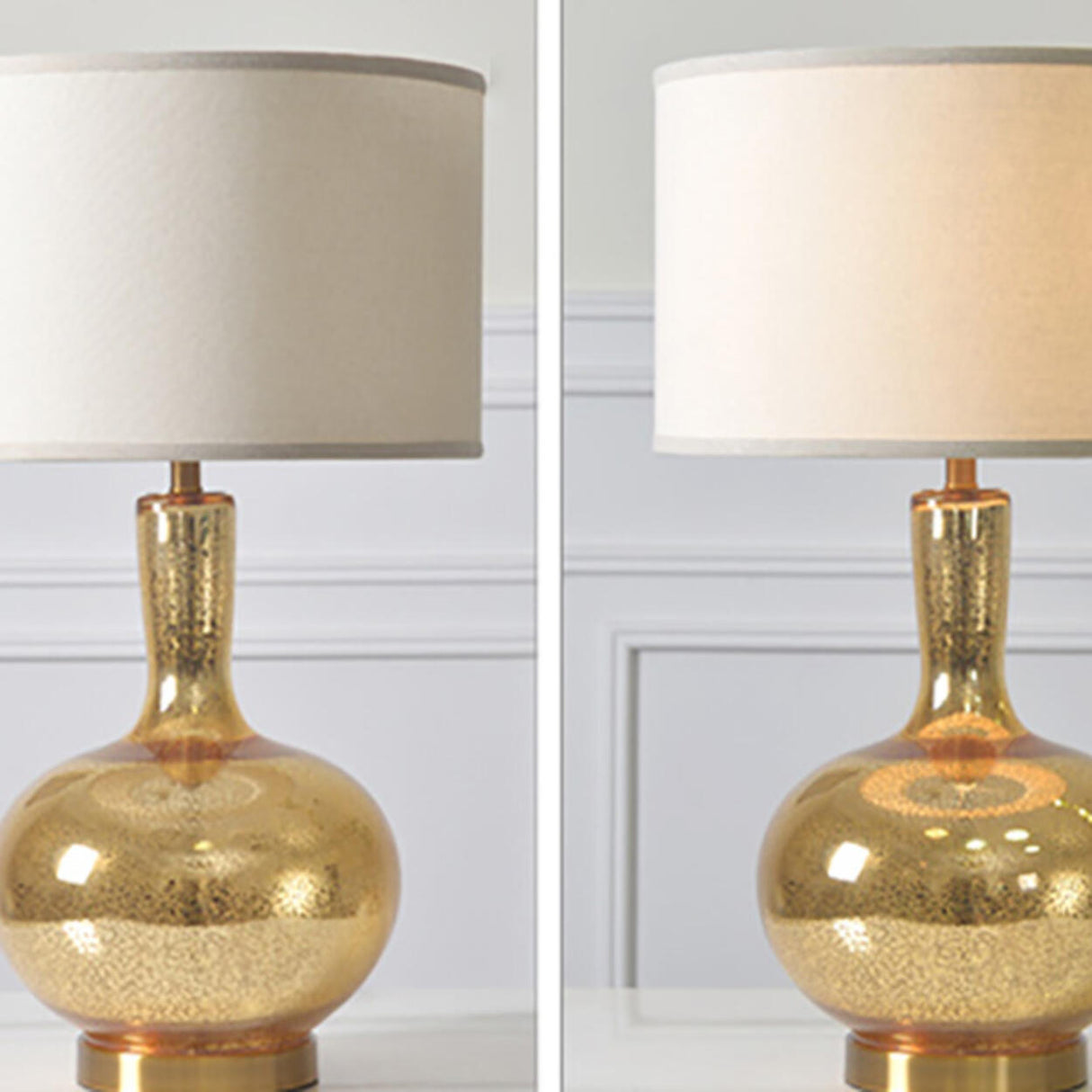 Modern Plug-in Gold Bottle Shape Geometric Table Lamp Image - 7