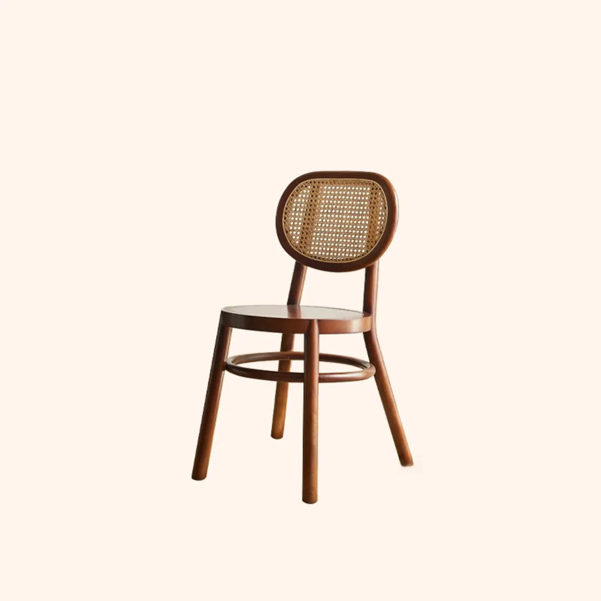 Modern Rattan-Back Wooden Bench for Stylish Home Décor Image - 14