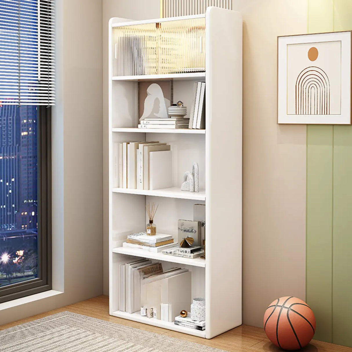 Modern Rectangle 5-Tier Vertical Storage Bookcases Image - 1