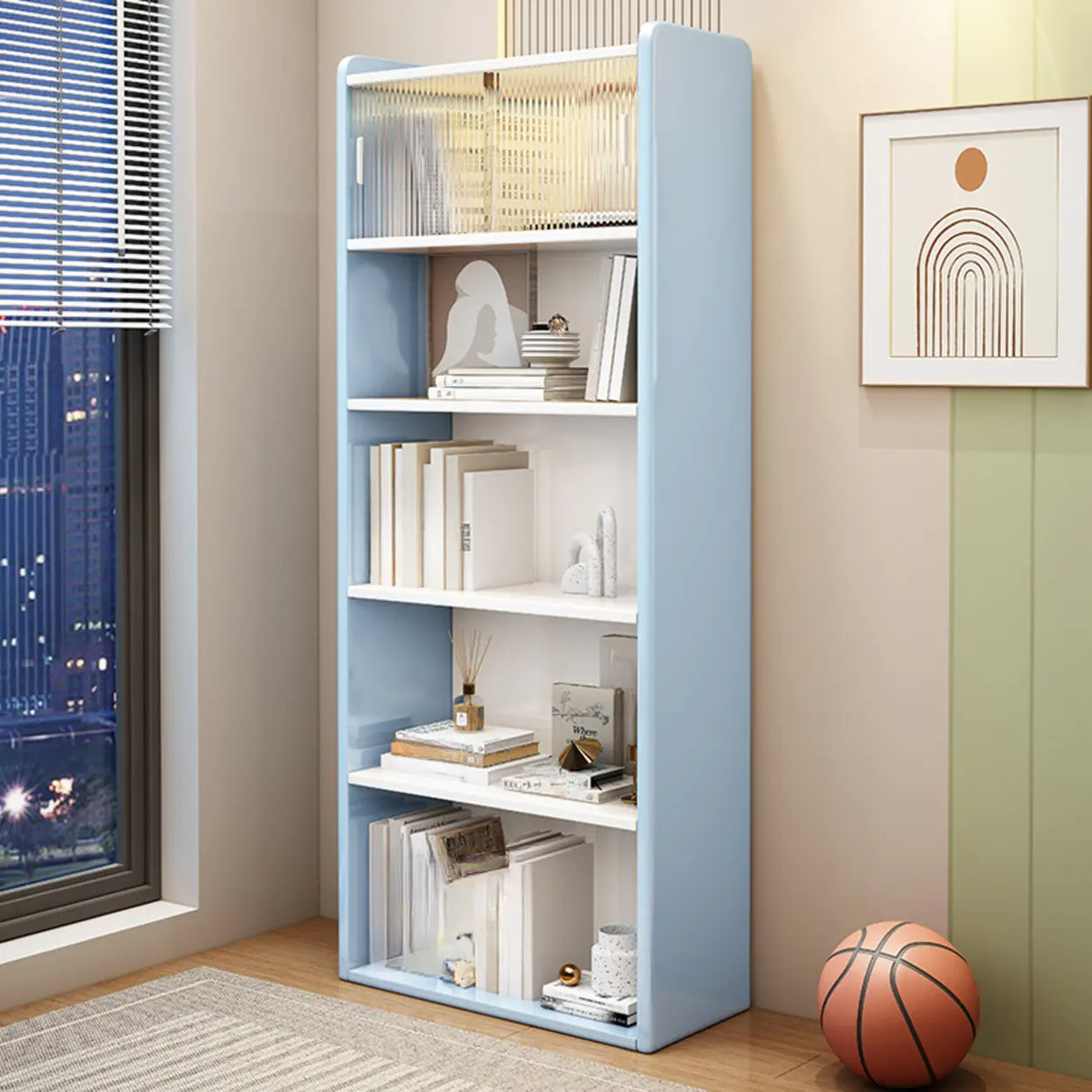 Modern Rectangle 5-Tier Vertical Storage Bookcases Image - 2
