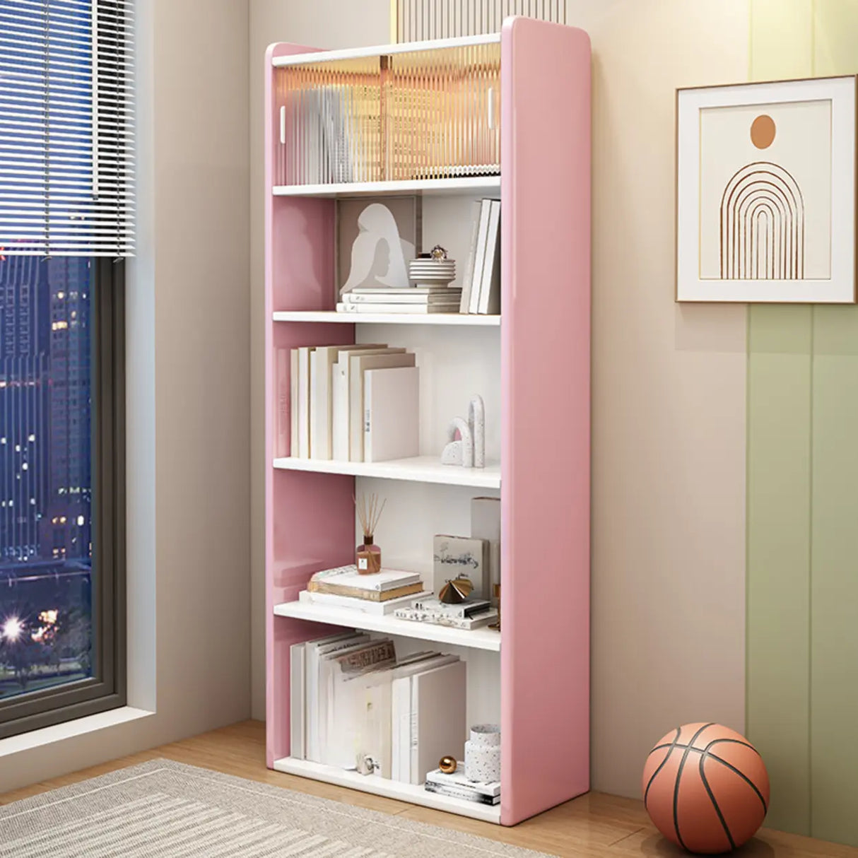 Modern Rectangle 5-Tier Vertical Storage Bookcases Image - 3
