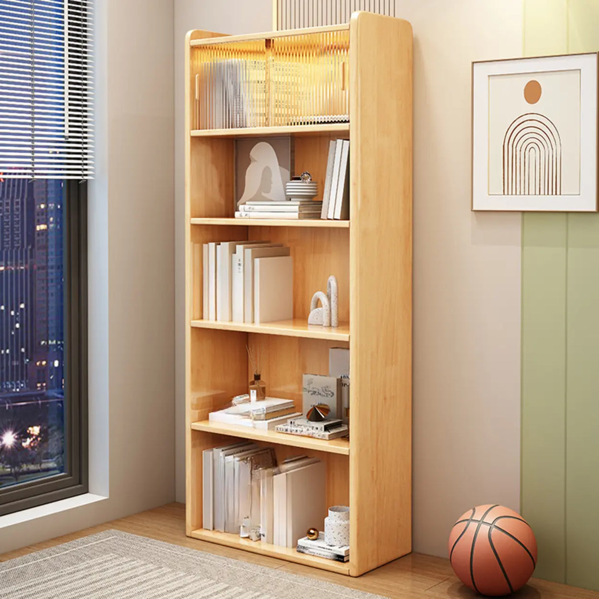 Modern Rectangle 5-Tier Vertical Storage Bookcases Image - 4