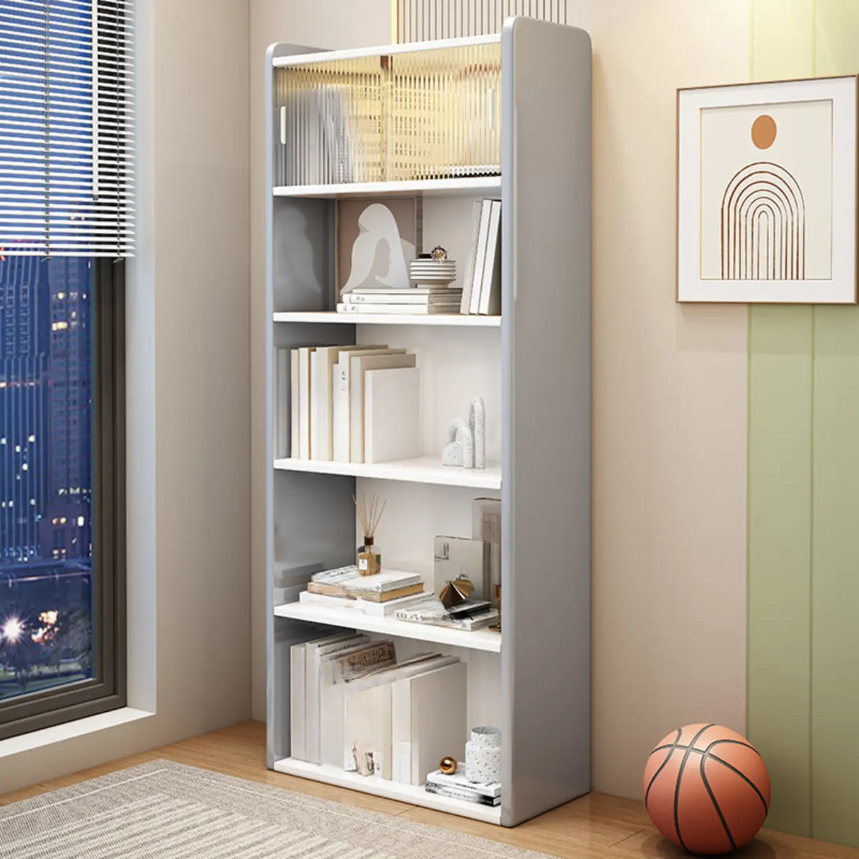 Modern Rectangle 5-Tier Vertical Storage Bookcases Image - 6