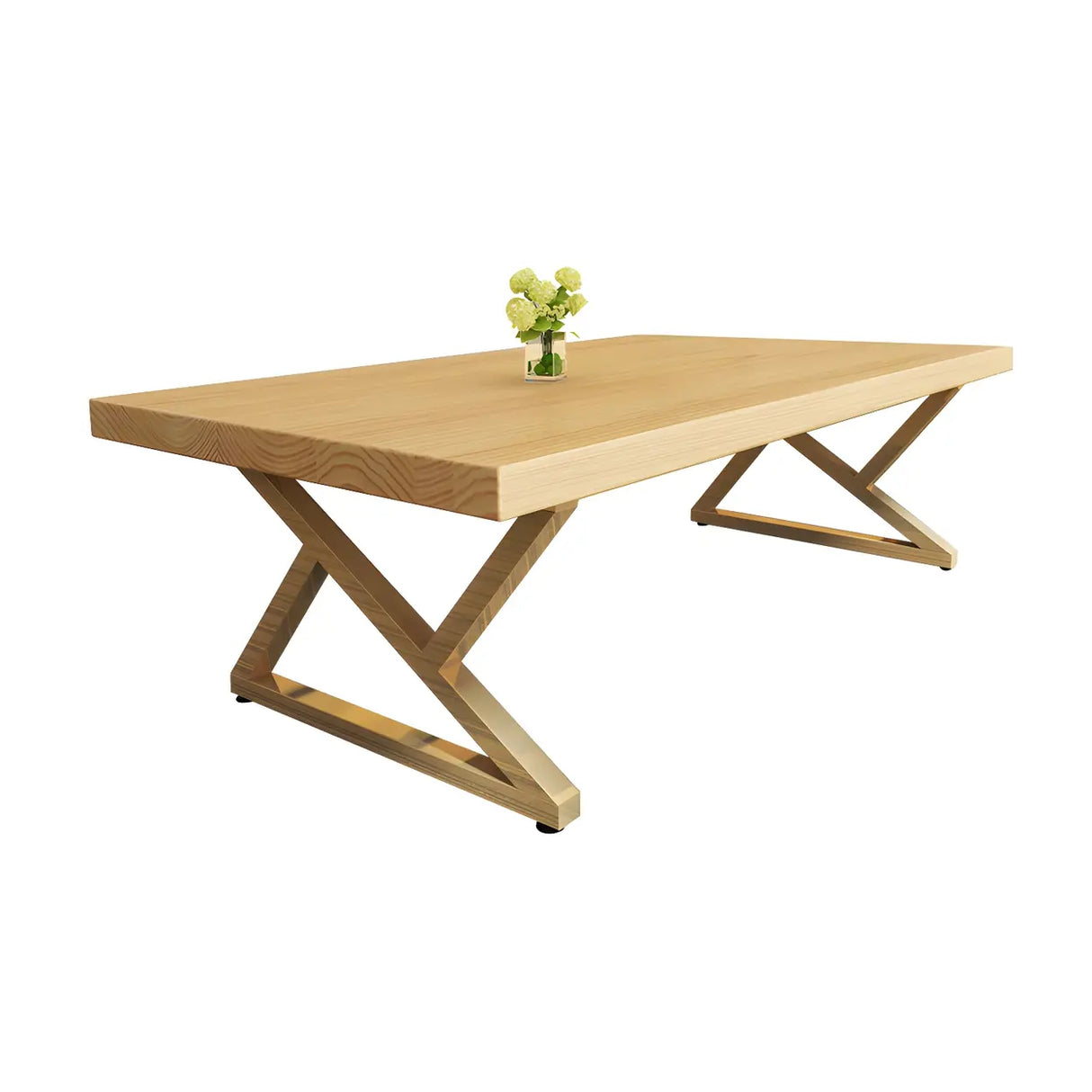 Modern Rectangle Natural Pine Dining Room Table Image - 10