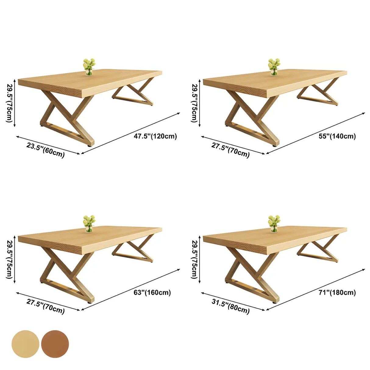 Modern Rectangle Natural Pine Dining Room Table