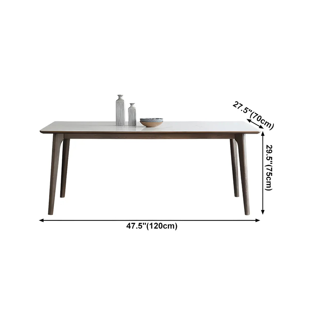 Modern Rectangle Scratch Resistant White Stone Dining Table