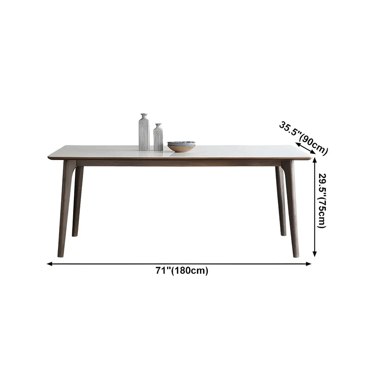 Modern Rectangle Scratch Resistant White Stone Dining Table Image - 15
