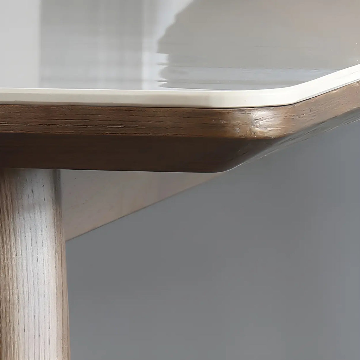 Modern Rectangle Scratch Resistant White Stone Dining Table Image - 6