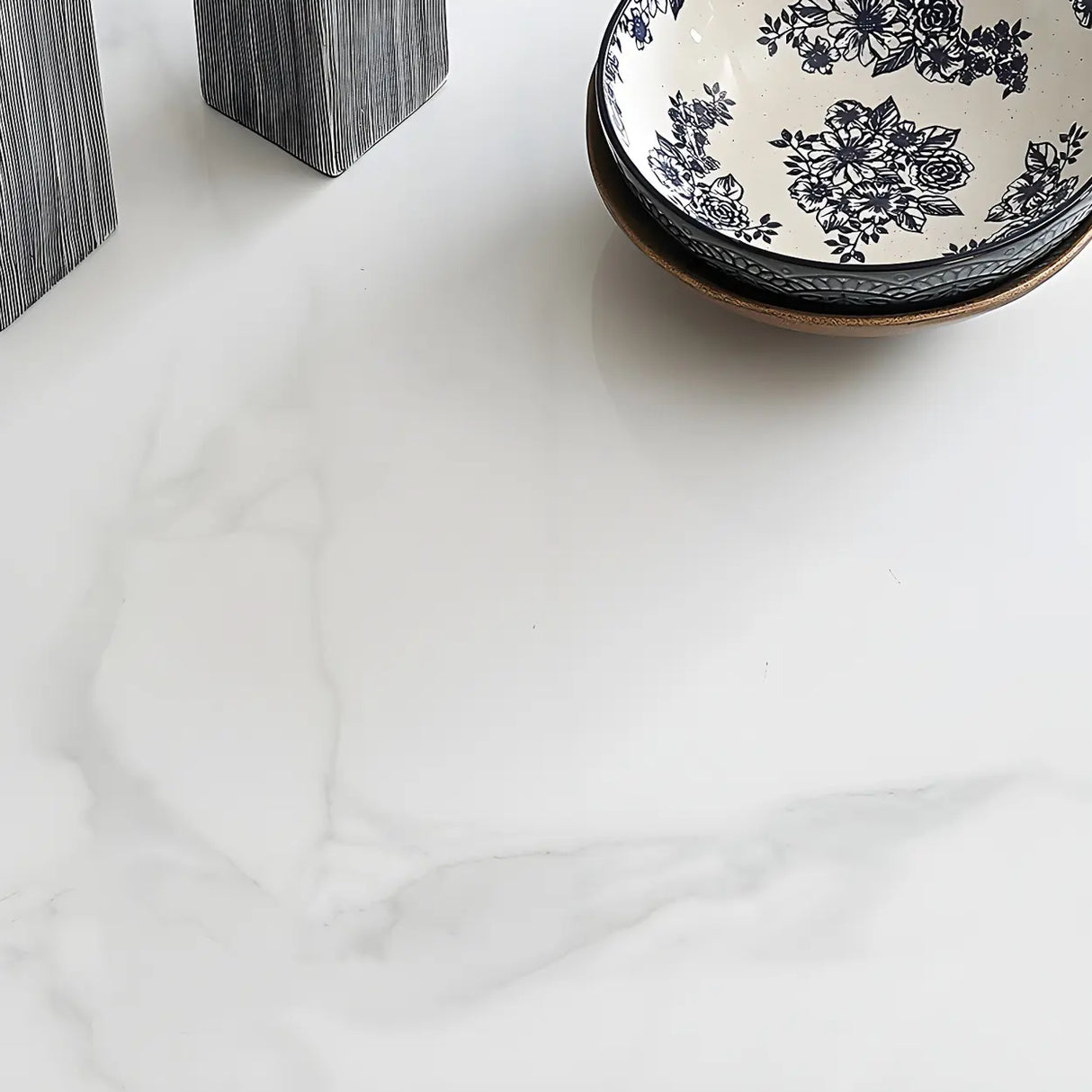 Modern Rectangle Scratch Resistant White Stone Dining Table Image - 7