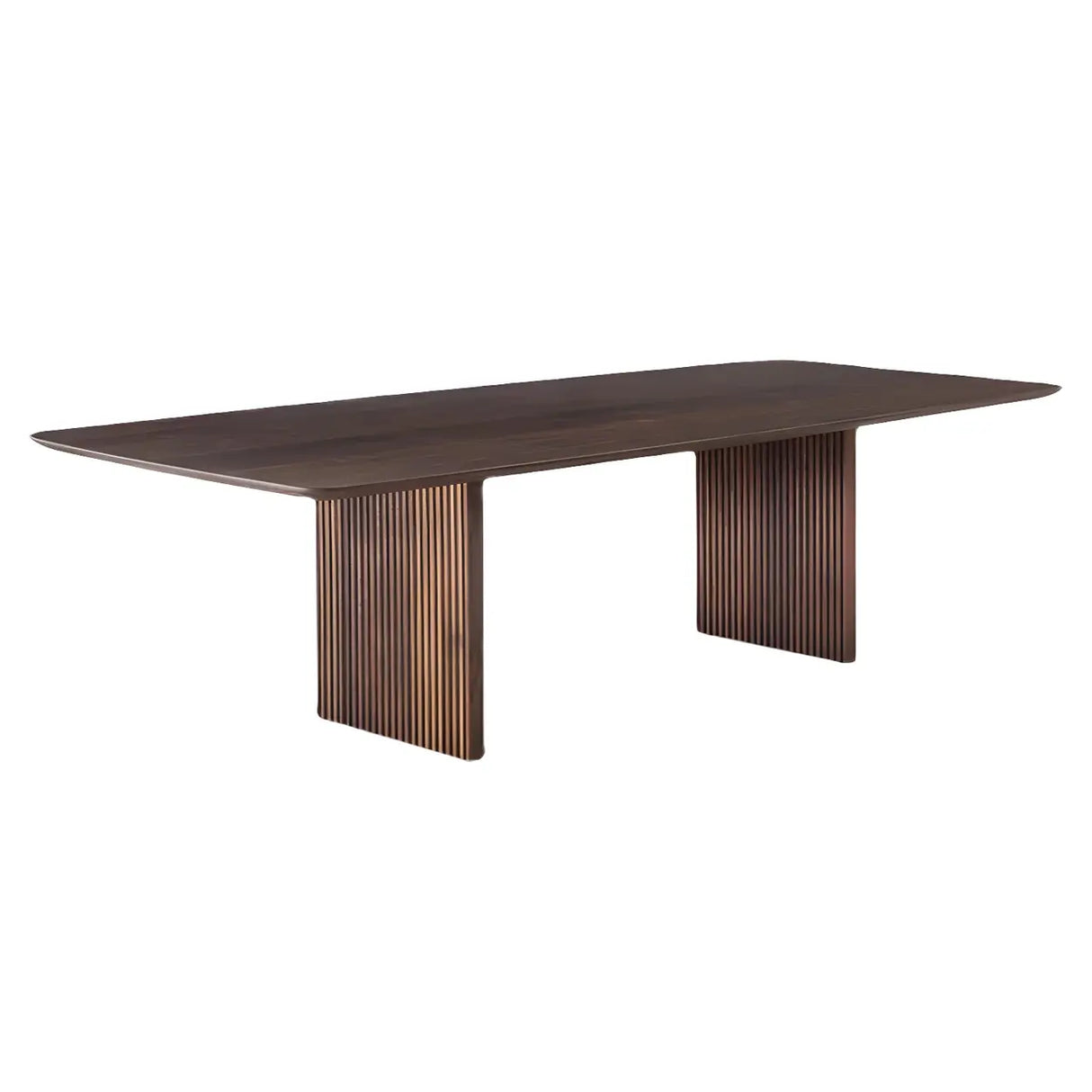 Modern Rectangle Walnut Wood Large Dining Table Image - 5