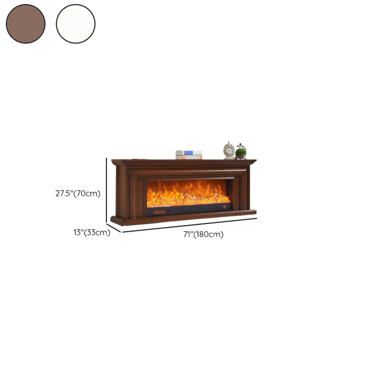 Modern Rectangle White Fireplace TV Stand with Flame Lighting