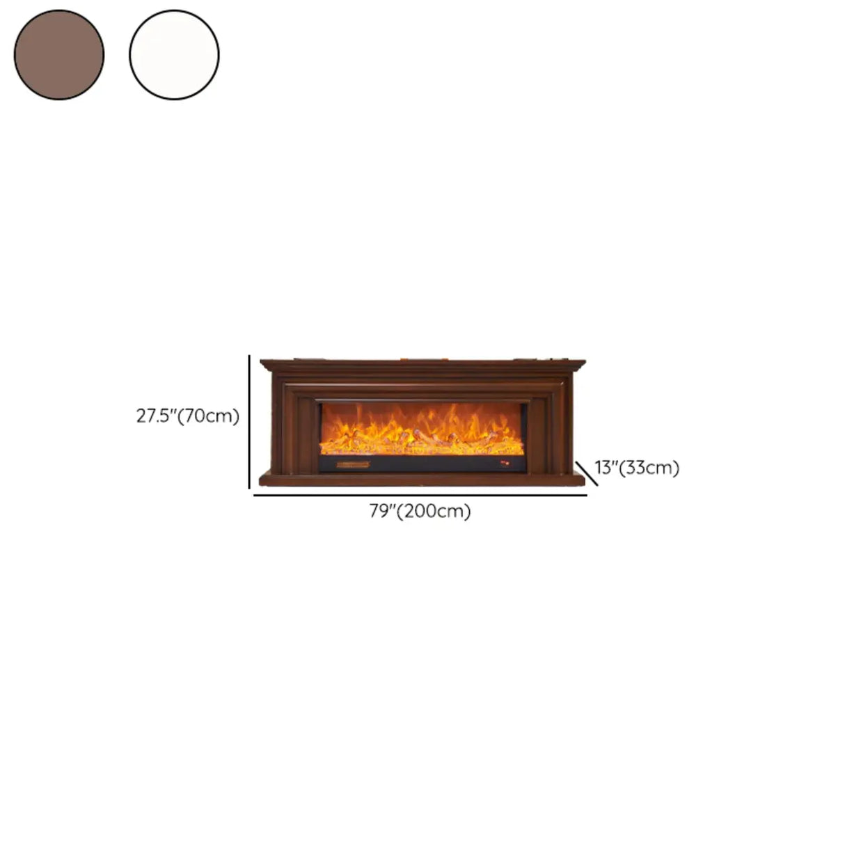 Modern Rectangle White Fireplace TV Stand with Flame Lighting Image - 11