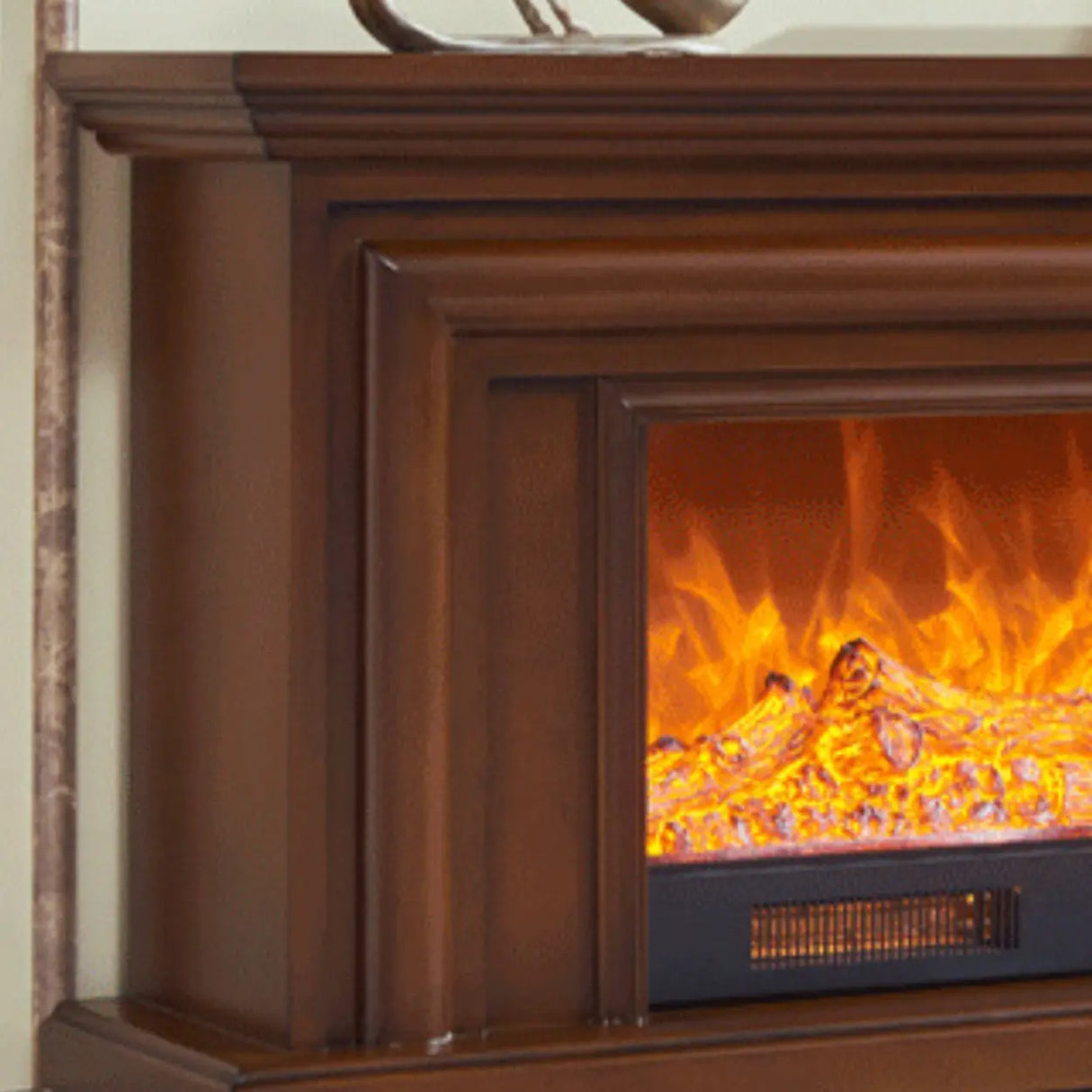 Modern Rectangle White Fireplace TV Stand with Flame Lighting Image - 7
