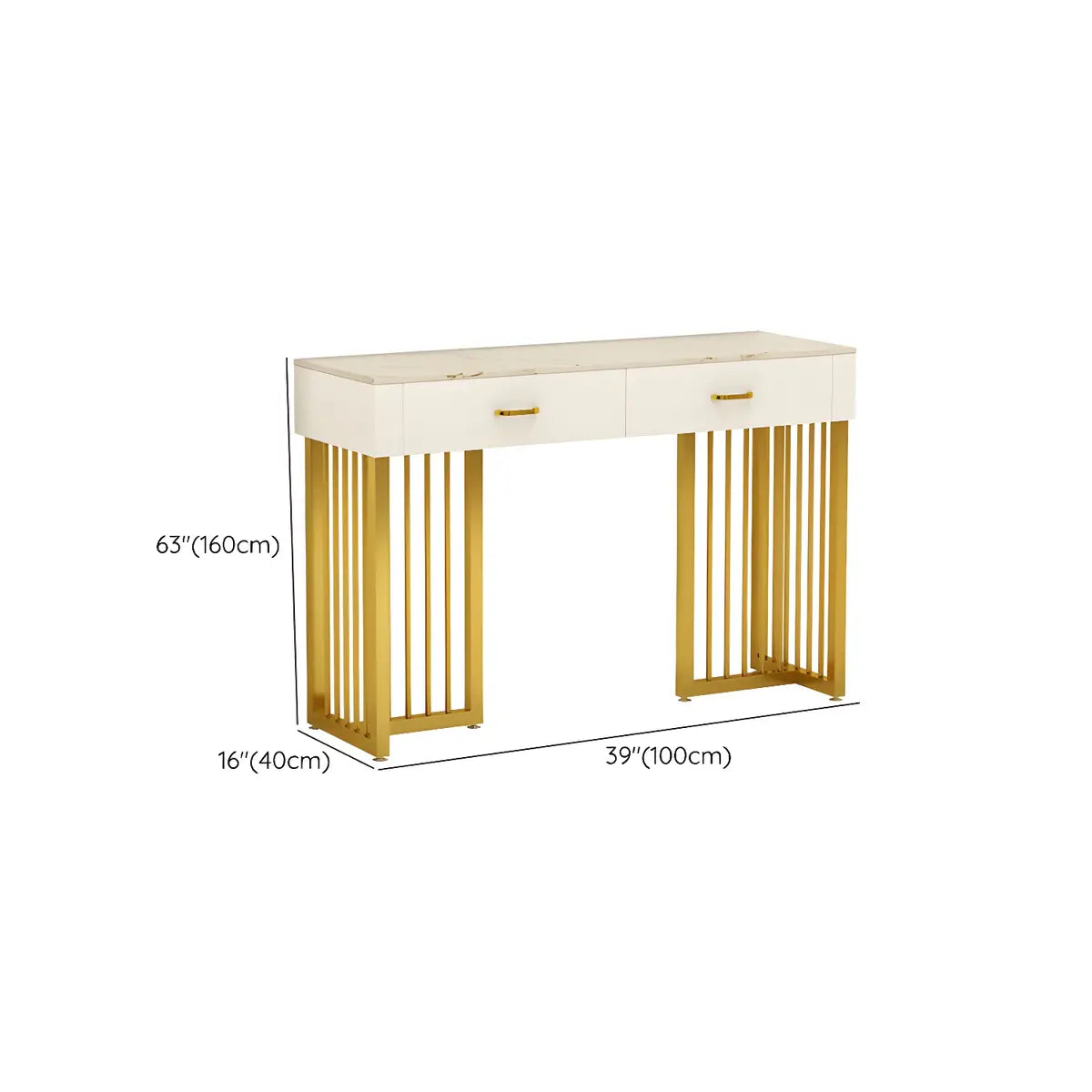 Modern Rectangle White LED Mirror Sintered Stone Makeup Vanity Image - 20