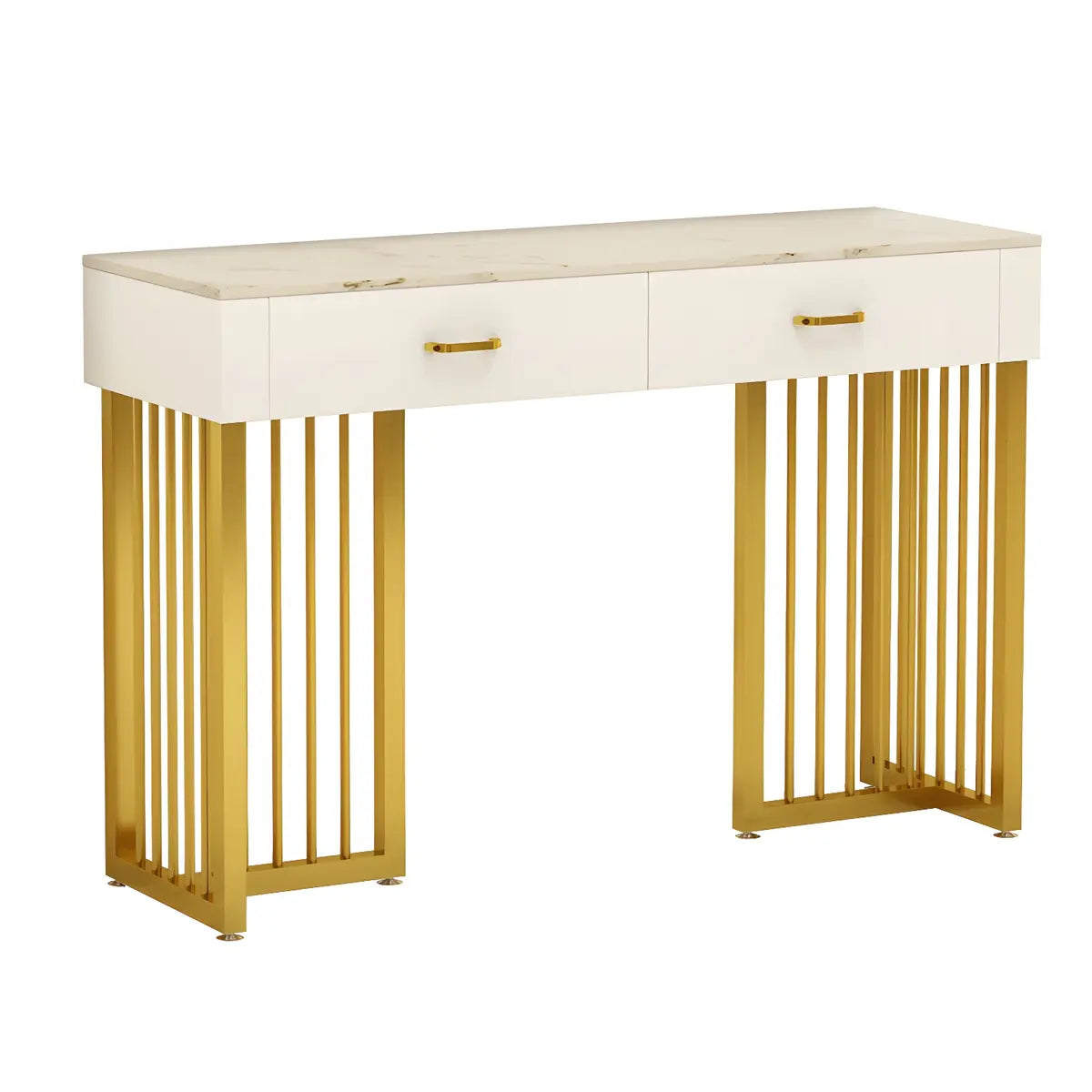 Modern Rectangle White LED Mirror Sintered Stone Makeup Vanity Image - 5